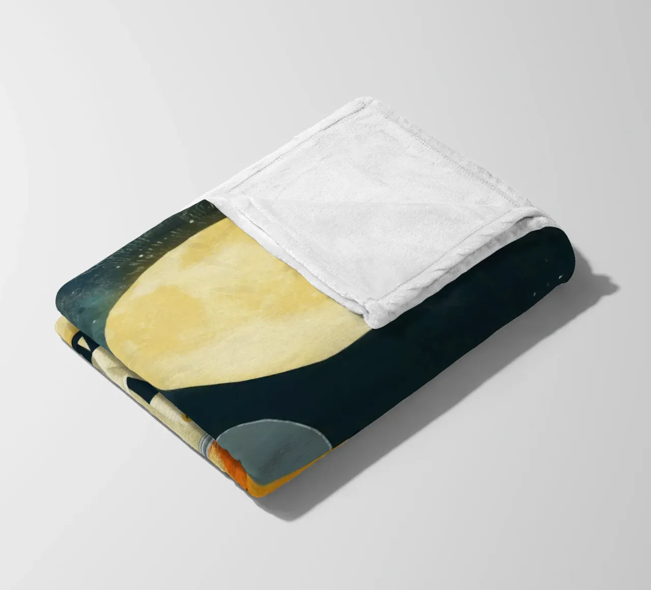 Volpe astronauta che fluttua nello spazio - Arte minimalista per bambini coperta in pile da Modern Muse