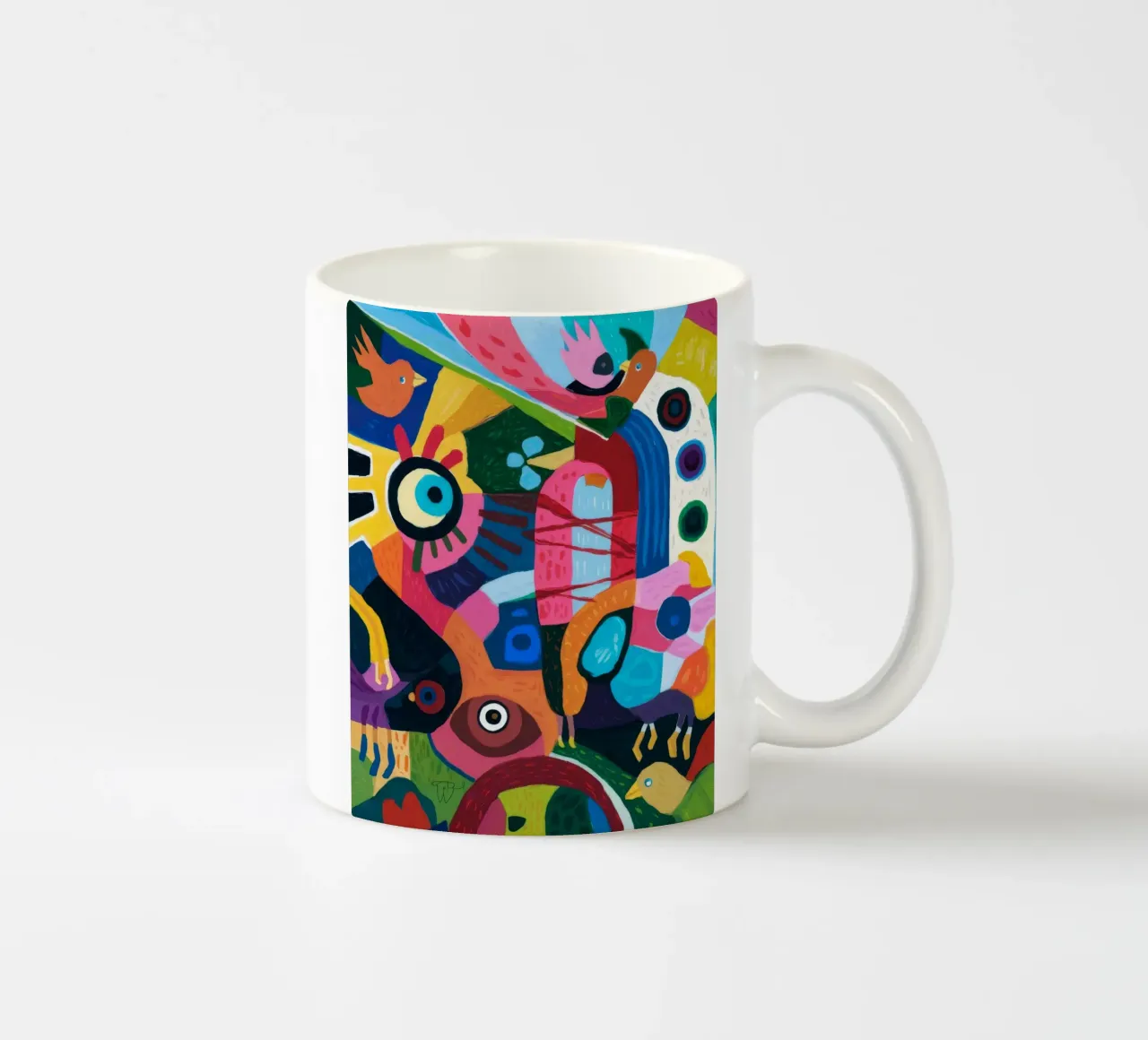 Levendige abstracte caleidoscoop keramische mok van Monarco Virtuoso