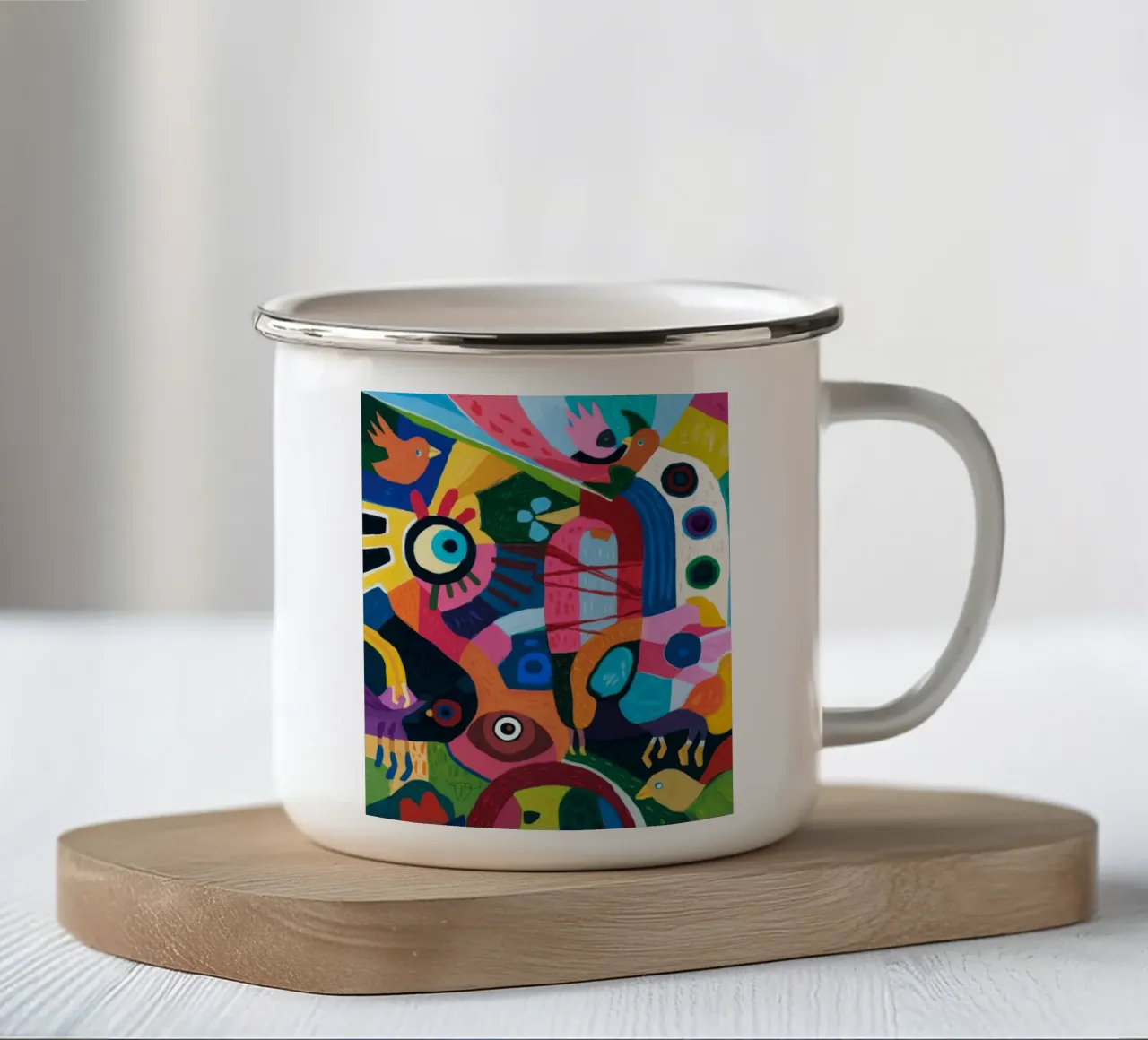Vivace caleidoscopio astratto tazza in smalto da Monarco Virtuoso