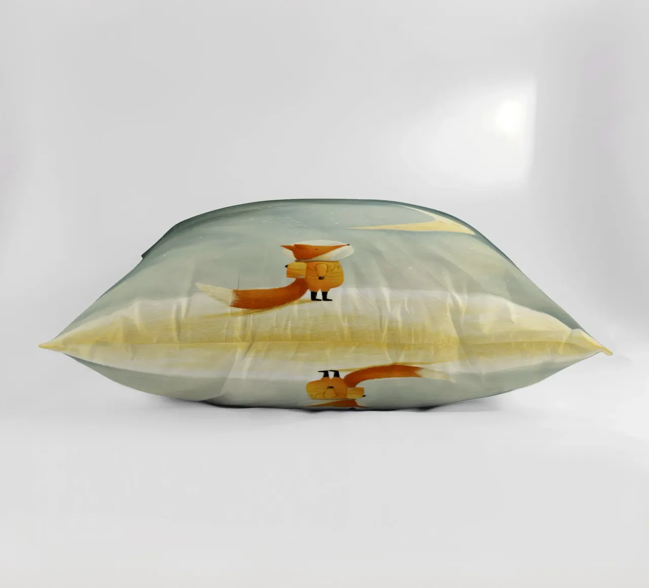 Astronaut Fox Floating in Space – Cute Minimalist Art decorative cushion by Modern Muse