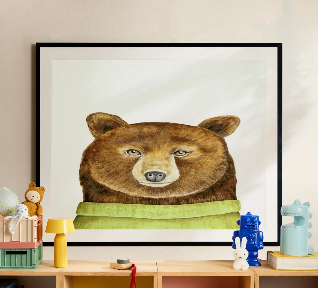 Paul The Bear poster con telaio in plastica da Little Flourishes