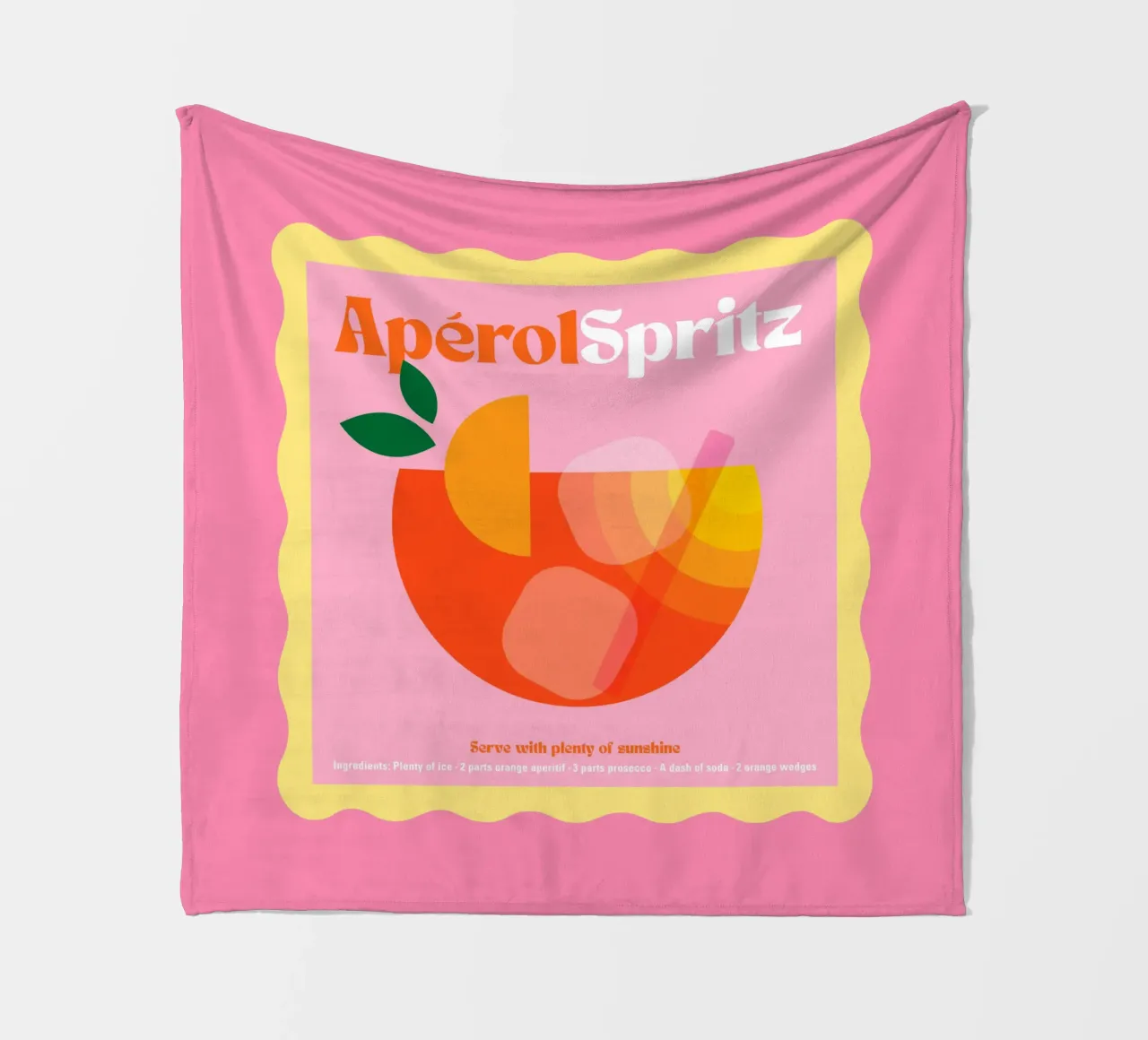 Cocktail Aperol Spritz minimale - Retro Scallop & Sunny Vibes coperta in pile da Dominique Vari