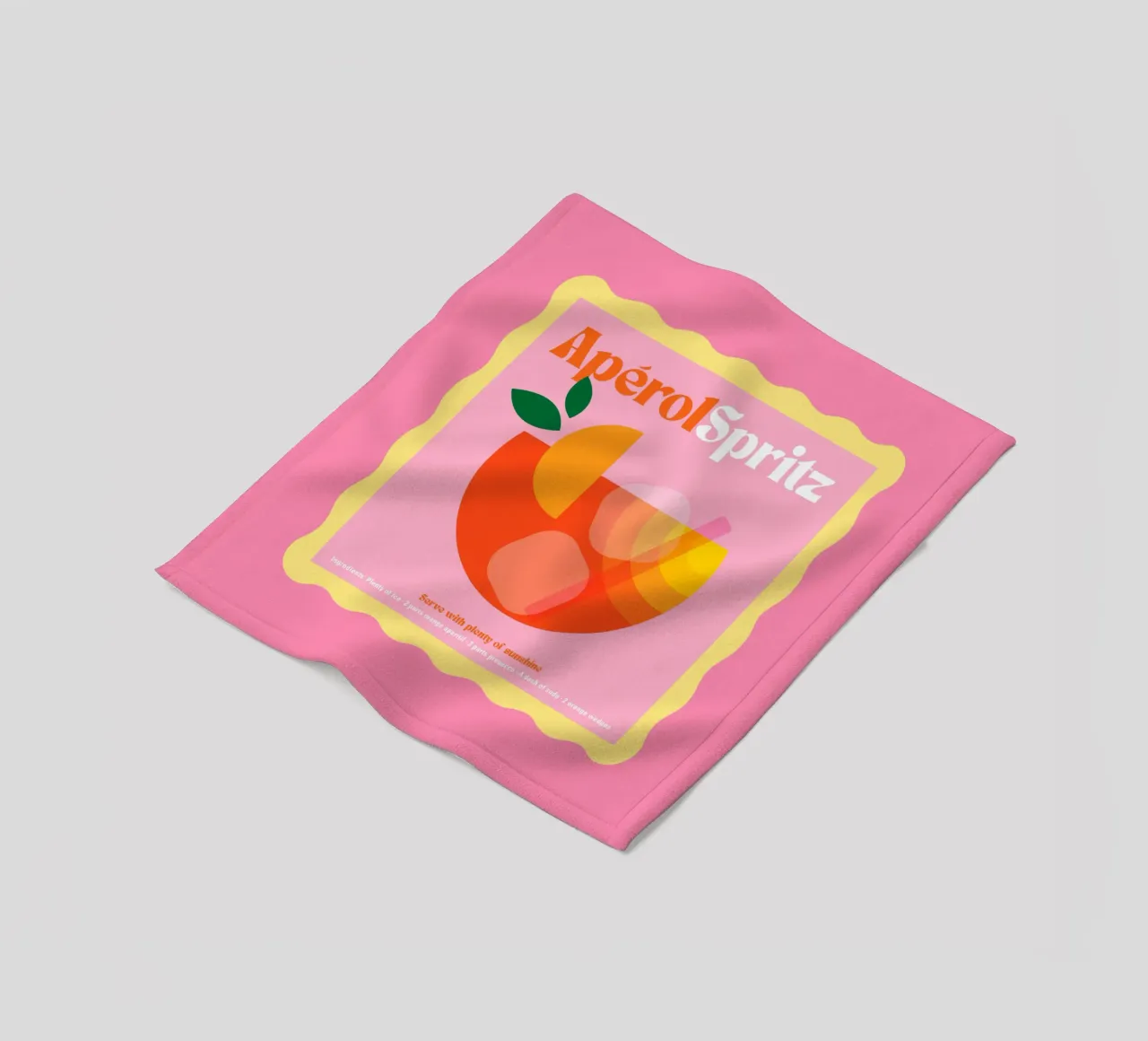 Cocktail Aperol Spritz minimale - Retro Scallop & Sunny Vibes coperta in pile da Dominique Vari
