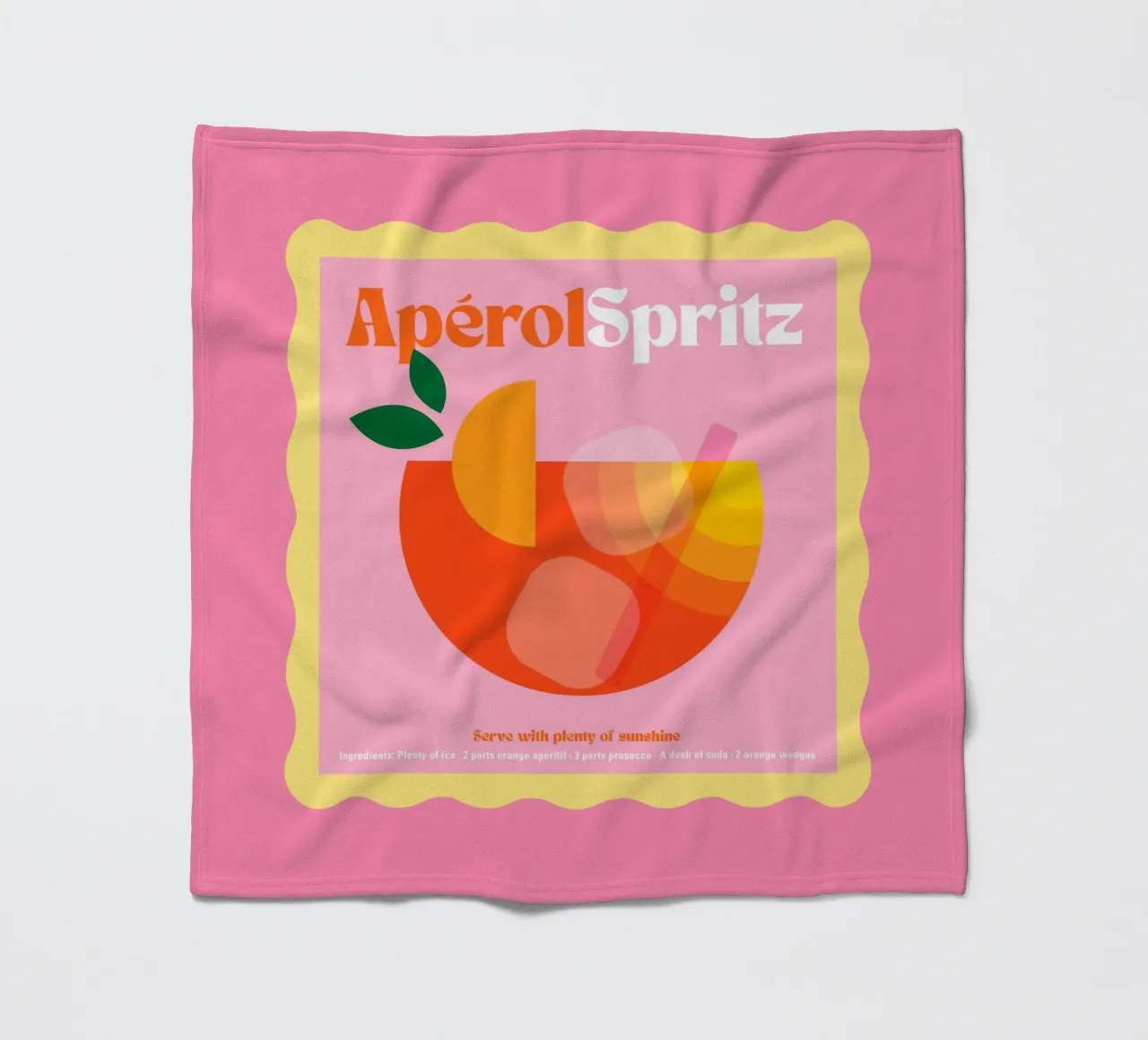 Cocktail Aperol Spritz minimale - Retro Scallop & Sunny Vibes coperta in pile da Dominique Vari