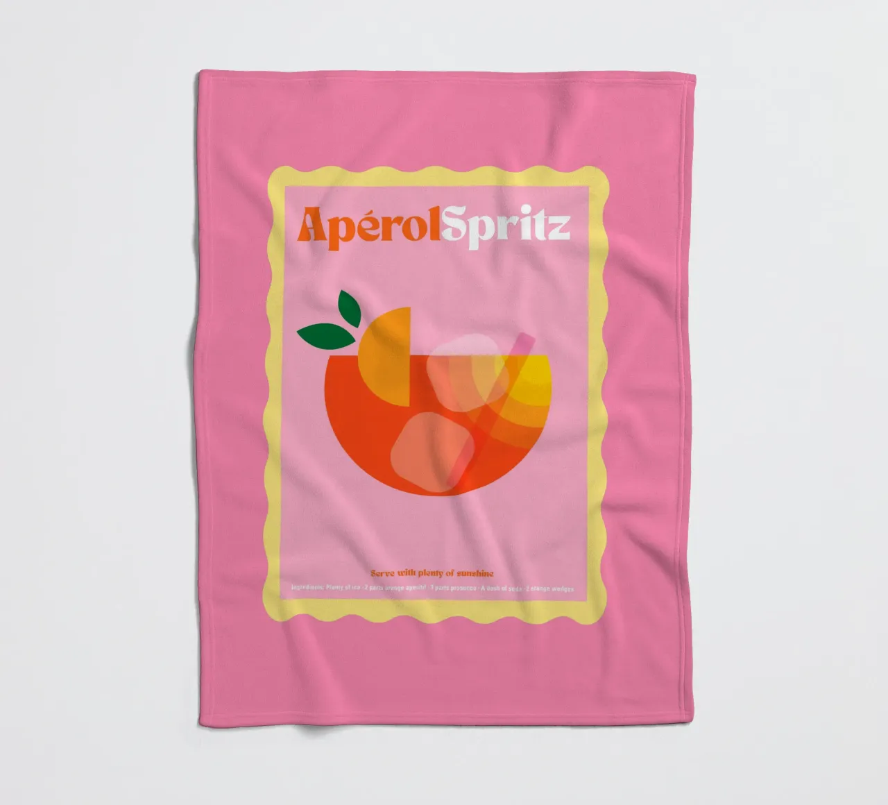 Cocktail Aperol Spritz minimale - Retro Scallop & Sunny Vibes coperta in pile da Dominique Vari