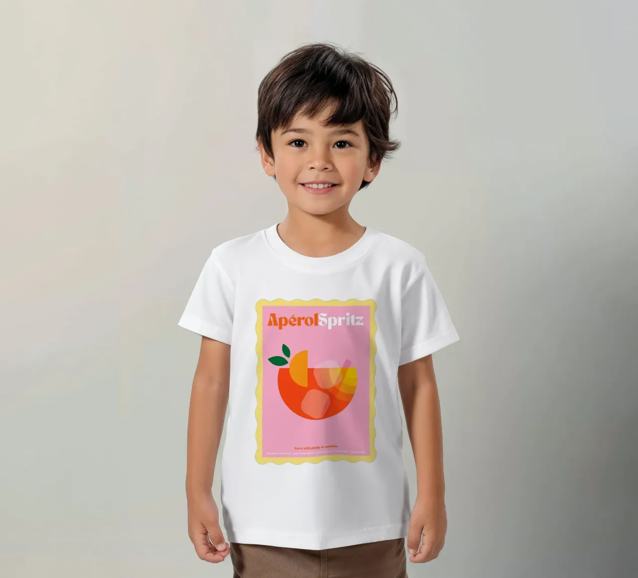 Cocktail Aperol Spritz minimale - Retro Scallop & Sunny Vibes t-shirt bambini da Dominique Vari