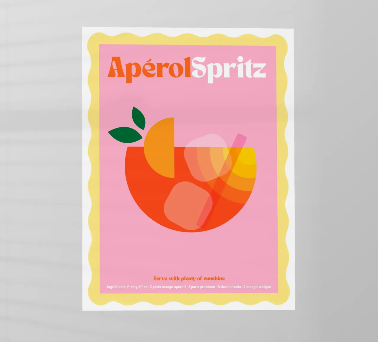 Cocktail Aperol Spritz minimale - Retro Scallop & Sunny Vibes pellicola backlit da Dominique Vari