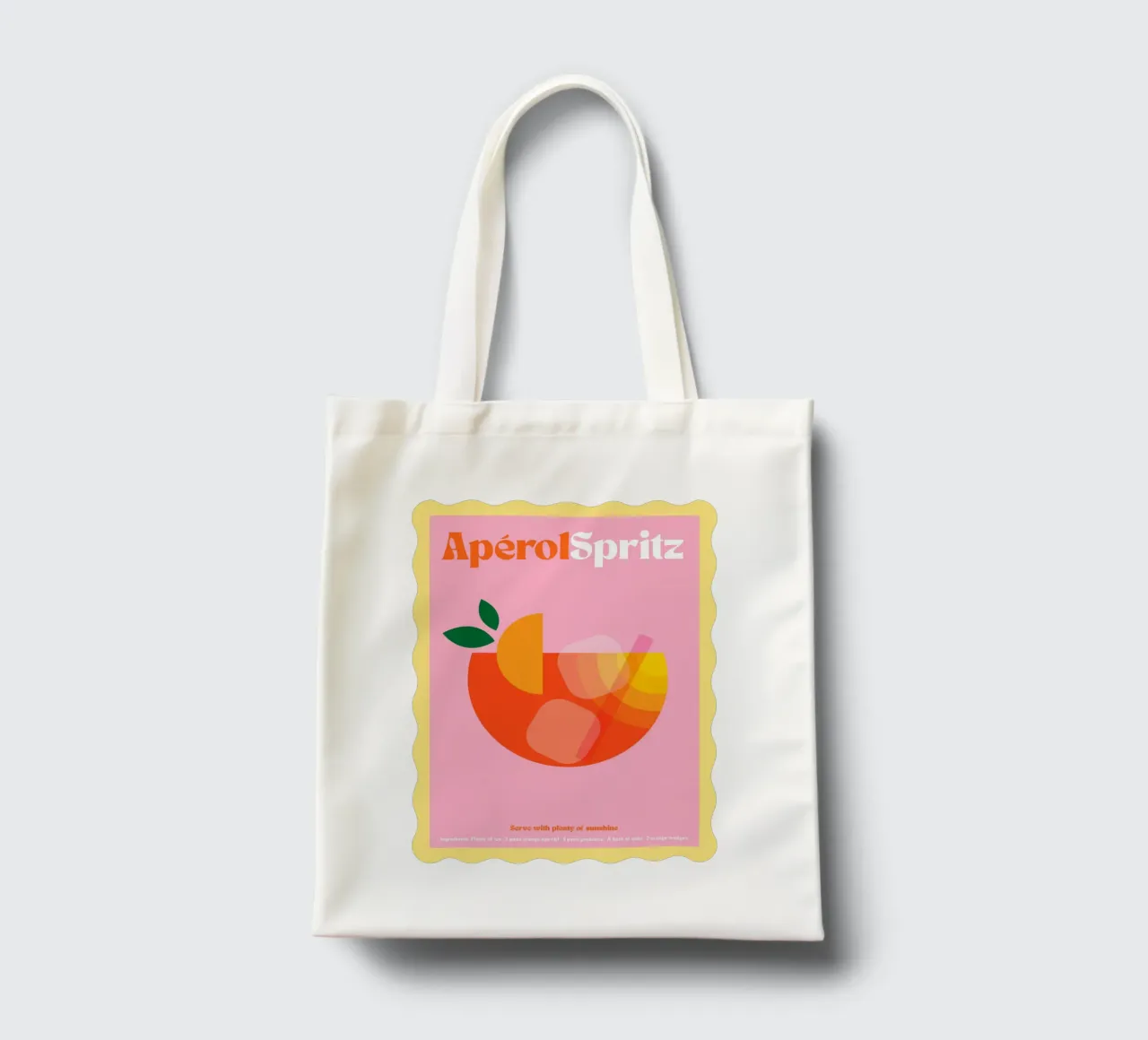 Cocktail Aperol Spritz minimale - Retro Scallop & Sunny Vibes borsa in juta da Dominique Vari