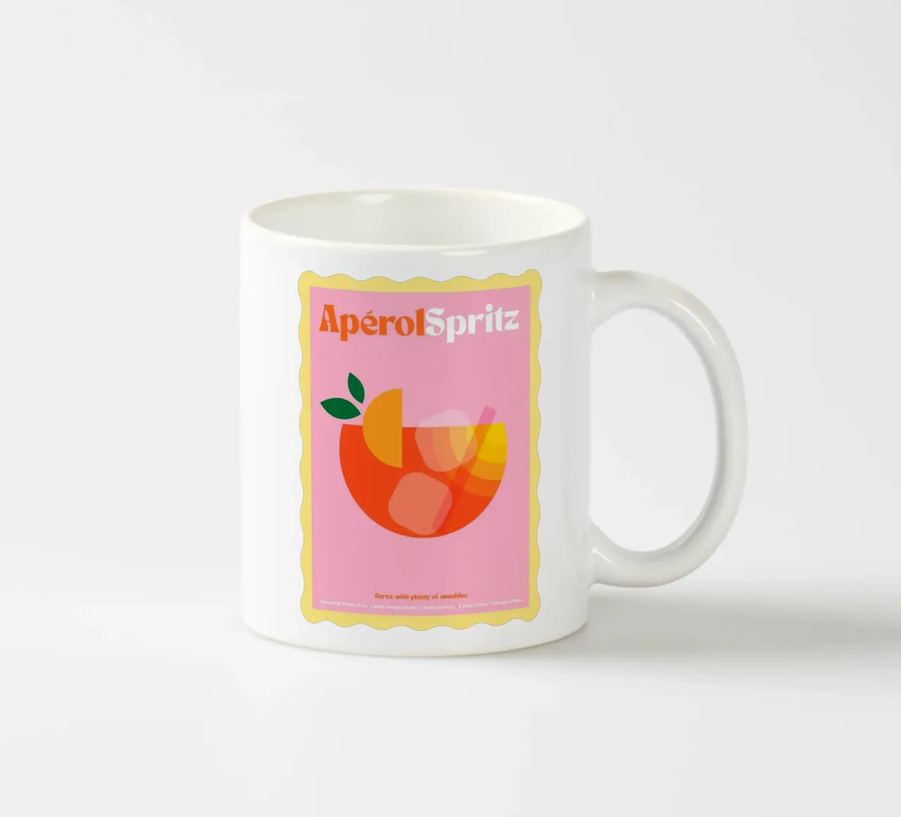 Cocktail Aperol Spritz minimale - Retro Scallop & Sunny Vibes tazza in ceramica da Dominique Vari