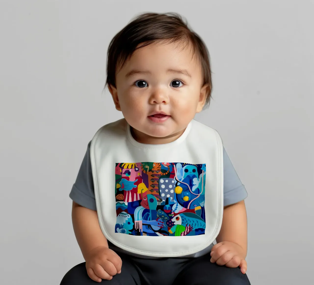 Dynamic Patterned Symphony baby bib by Monarco Virtuoso