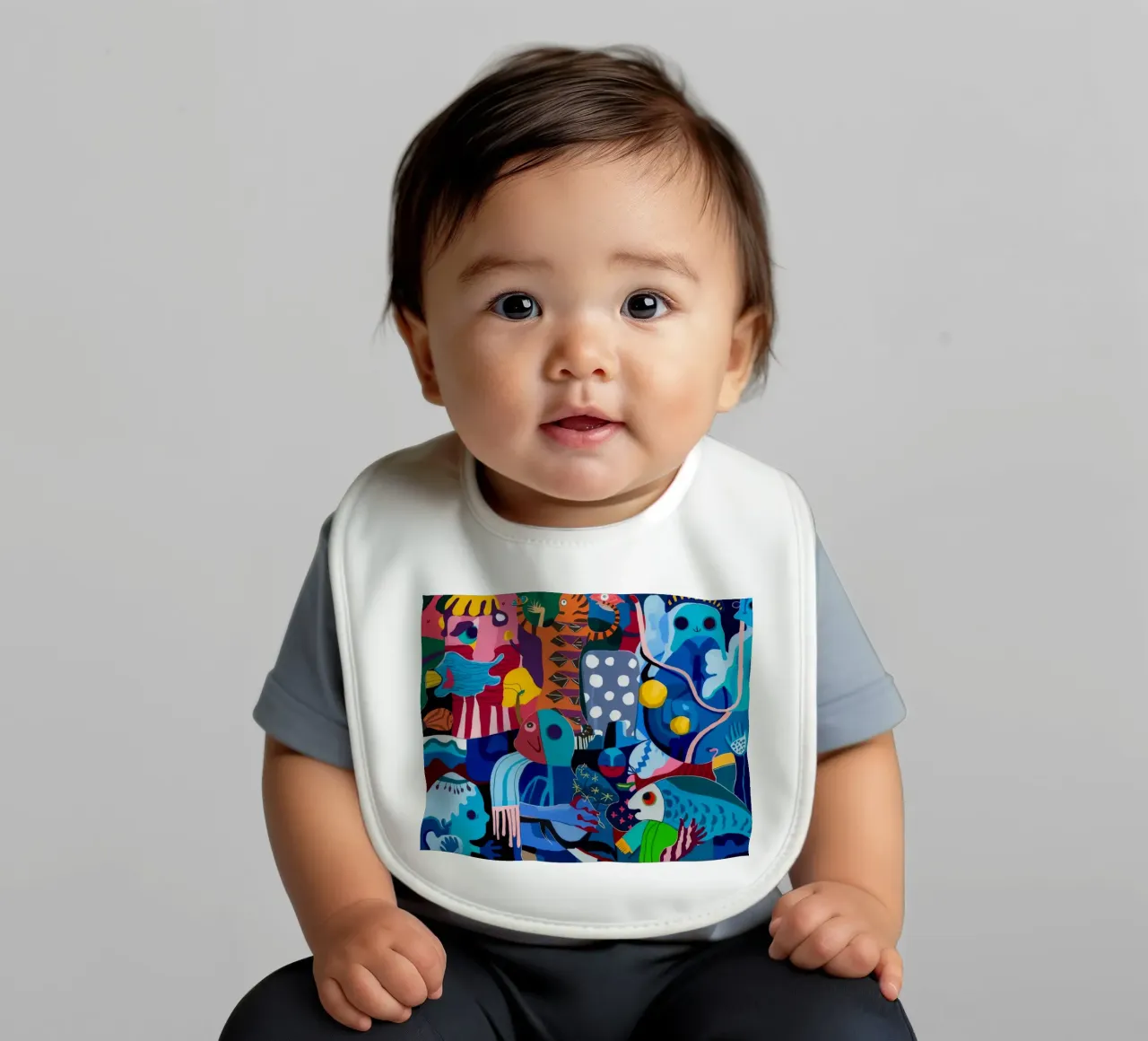 Dynamic Patterned Symphony baby bib by Monarco Virtuoso