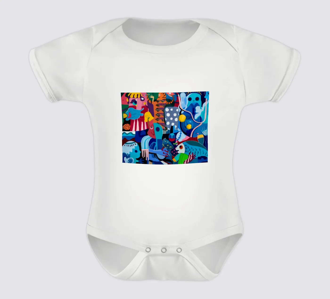 Dynamisch gemusterte Sinfonie Kurzarm Babybody von Monarco Virtuoso