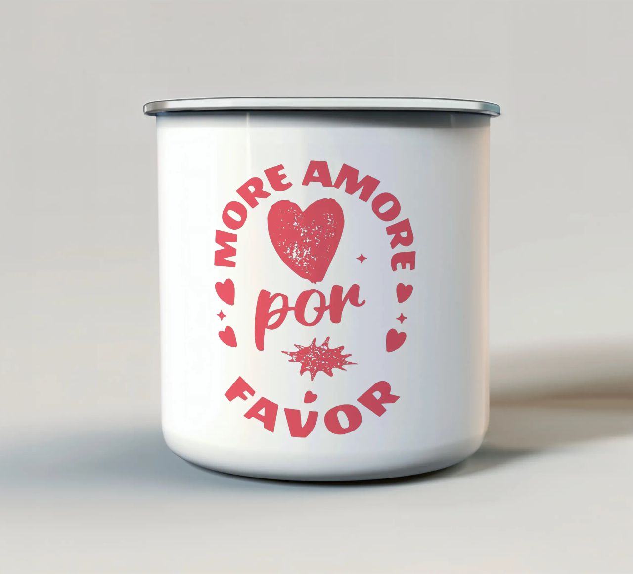 più amore per favore tazza in smalto da Gunawan Rb