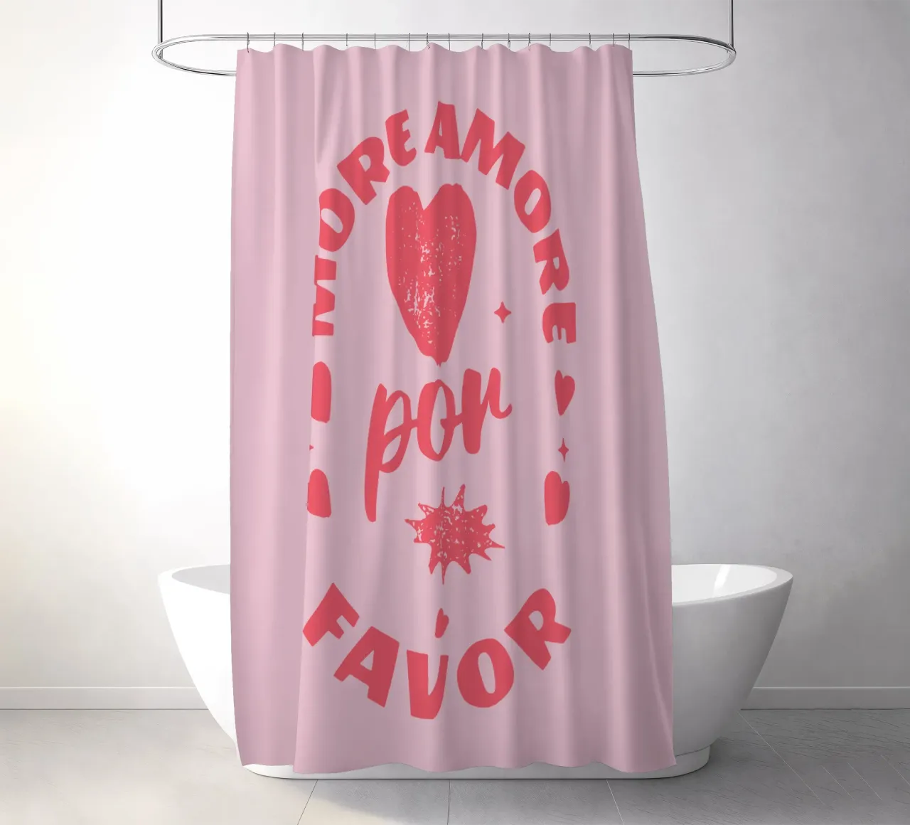 more love please shower curtain by Gunawan Rb