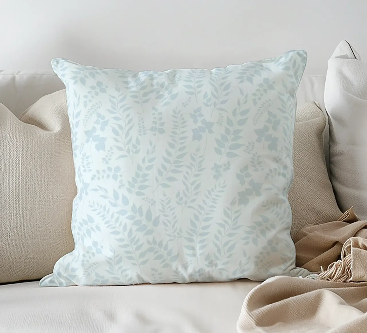 Estampado Botánico Greenery Hojas Azules cojín de SilverPegasus