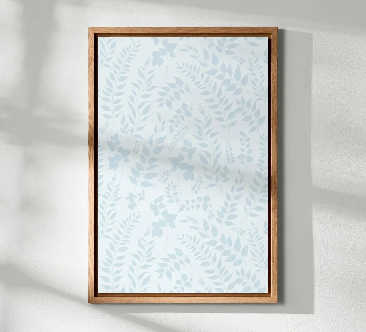 Greenery Botanical Print Blaue Blätter Leinwand mit Schattenfugenrahmen von SilverPegasus