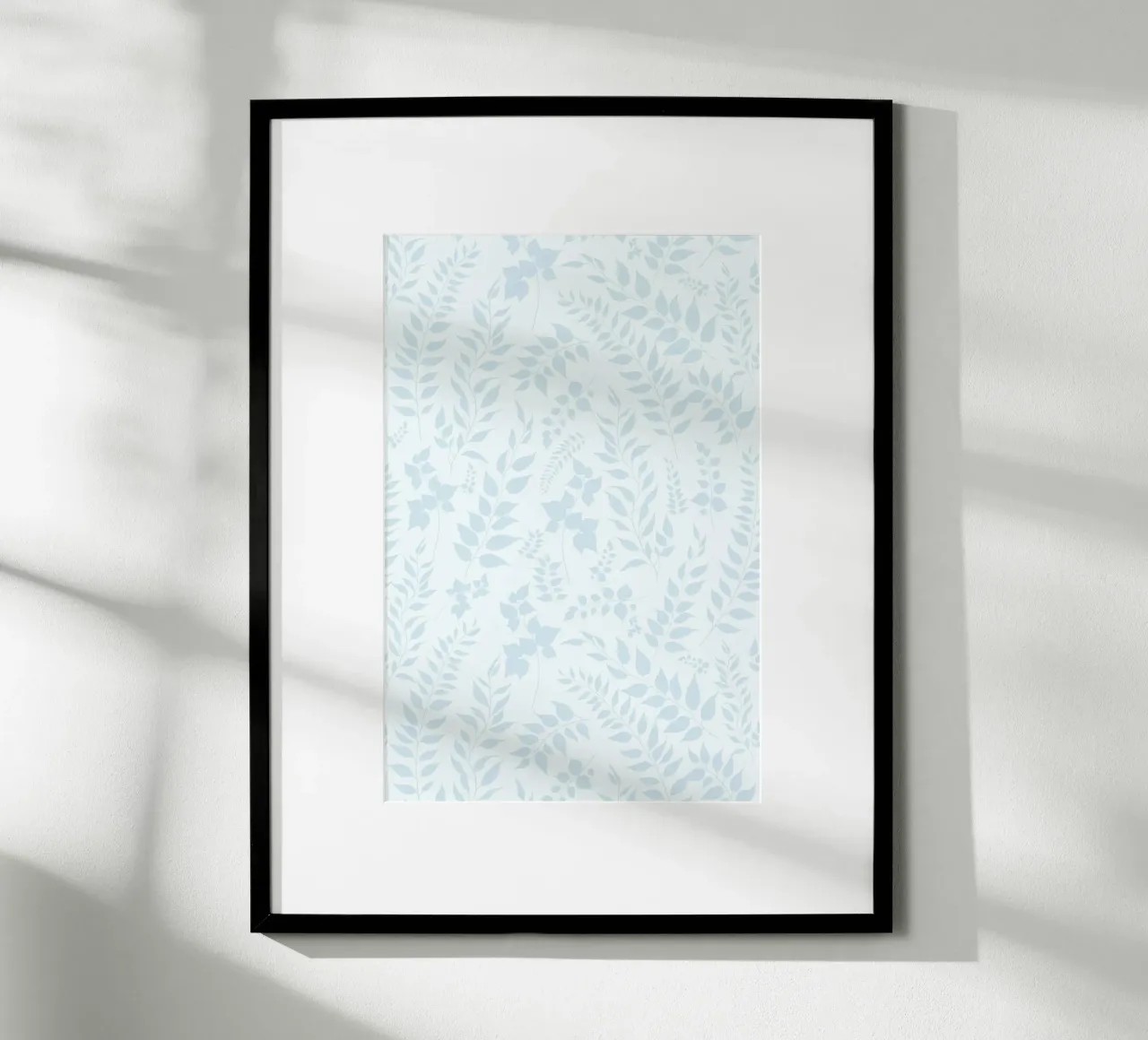 Greenery Botanical Print Blaue Blätter Poster mit Aluminium Rahmen von SilverPegasus