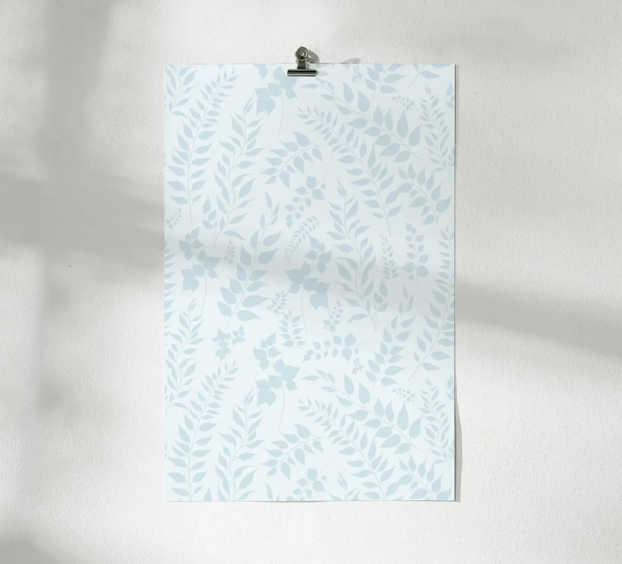 Greenery Botanical Print Blaue Blätter Poster mit Aluminium Rahmen von SilverPegasus