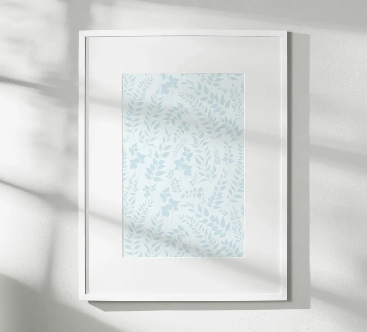 Greenery Botanical Print Blaue Blätter Poster mit Aluminium Rahmen von SilverPegasus
