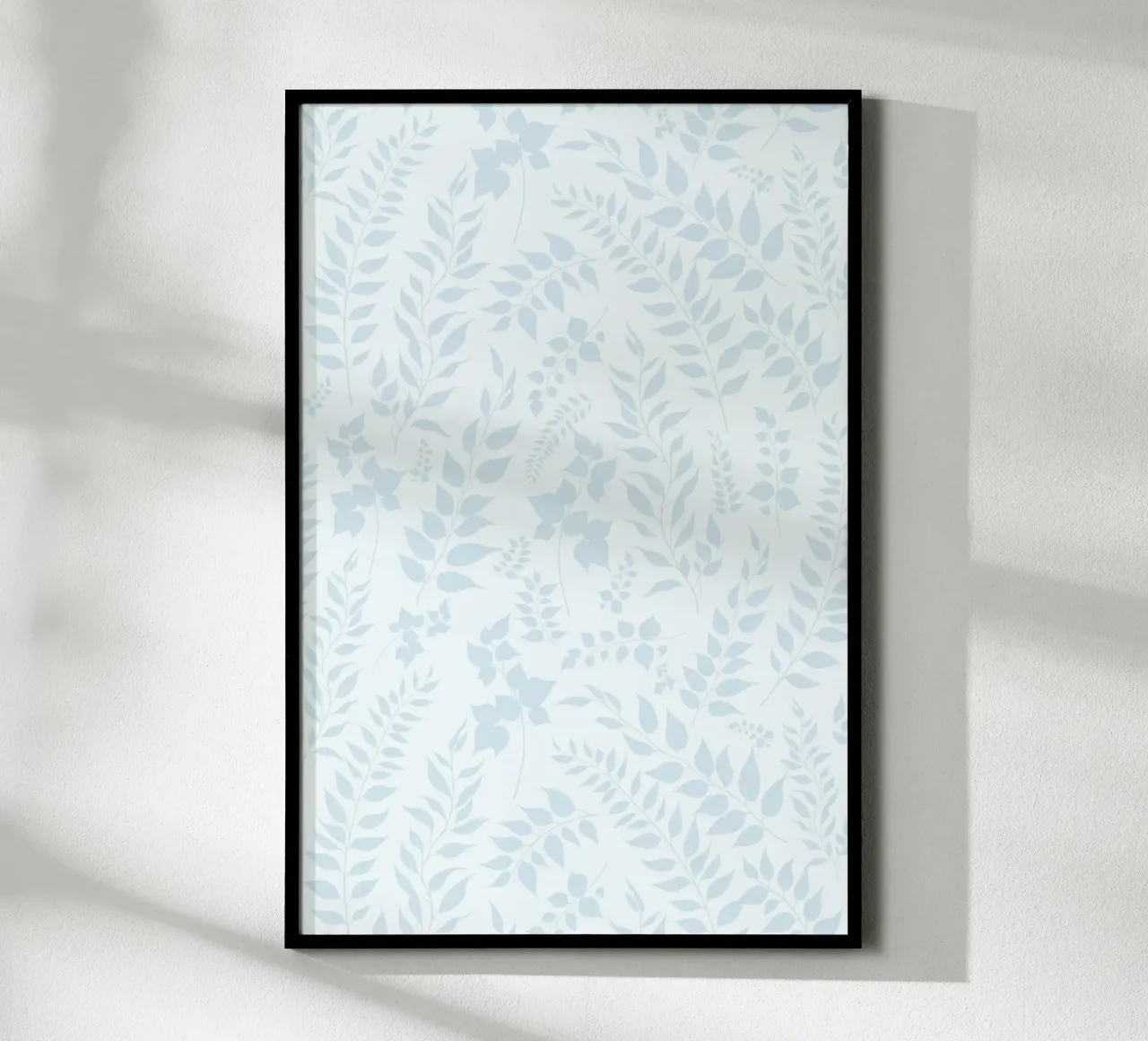 Greenery Botanical Print Blaue Blätter Poster mit Aluminium Rahmen von SilverPegasus