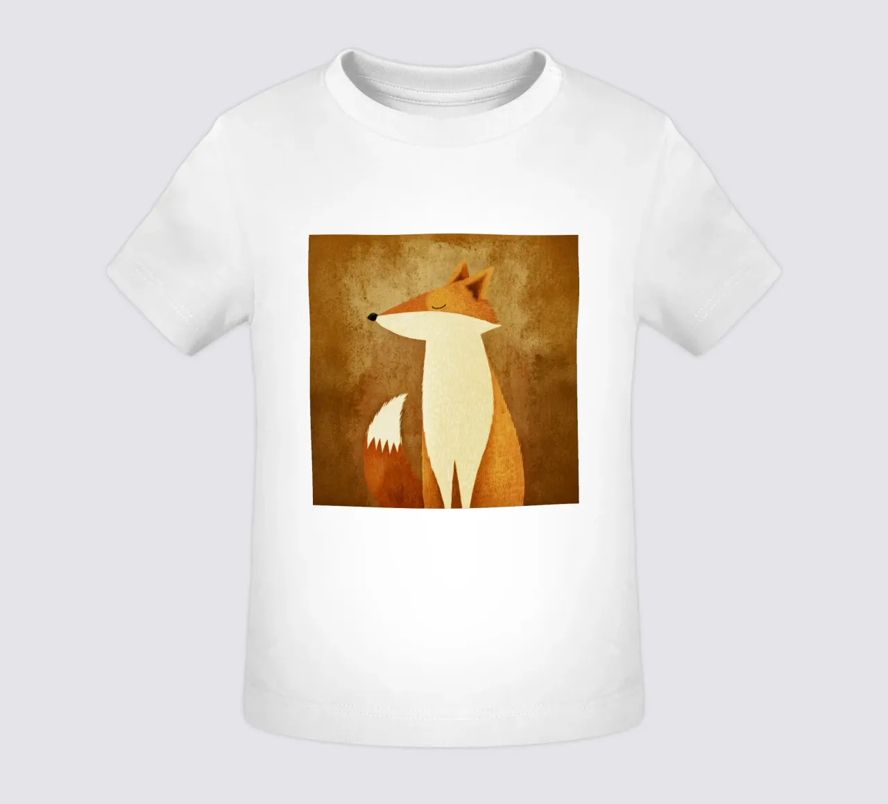 Renard timide de la forêt sur bronze - Style conte folklorique naïf t-shirt pour bébé de Modern Muse