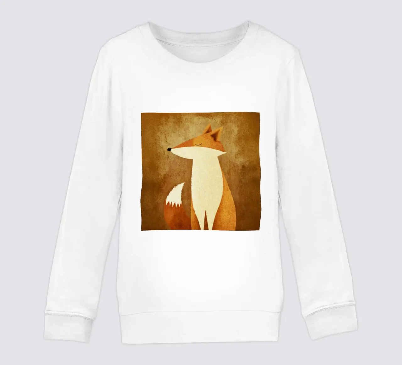 Schüchterner Waldfuchs auf Bronzeglut - naiver Volksmärchenstil Kinder Sweatshirt von Modern Muse