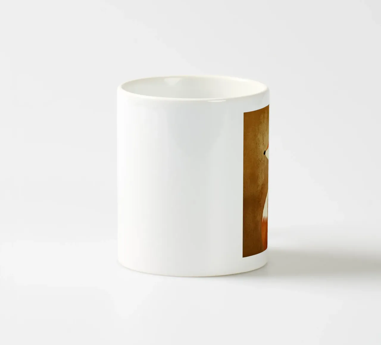 Shy Forest Fox on Bronze Glow – Naive Folk Tale Style ceramic mug by Modern Muse