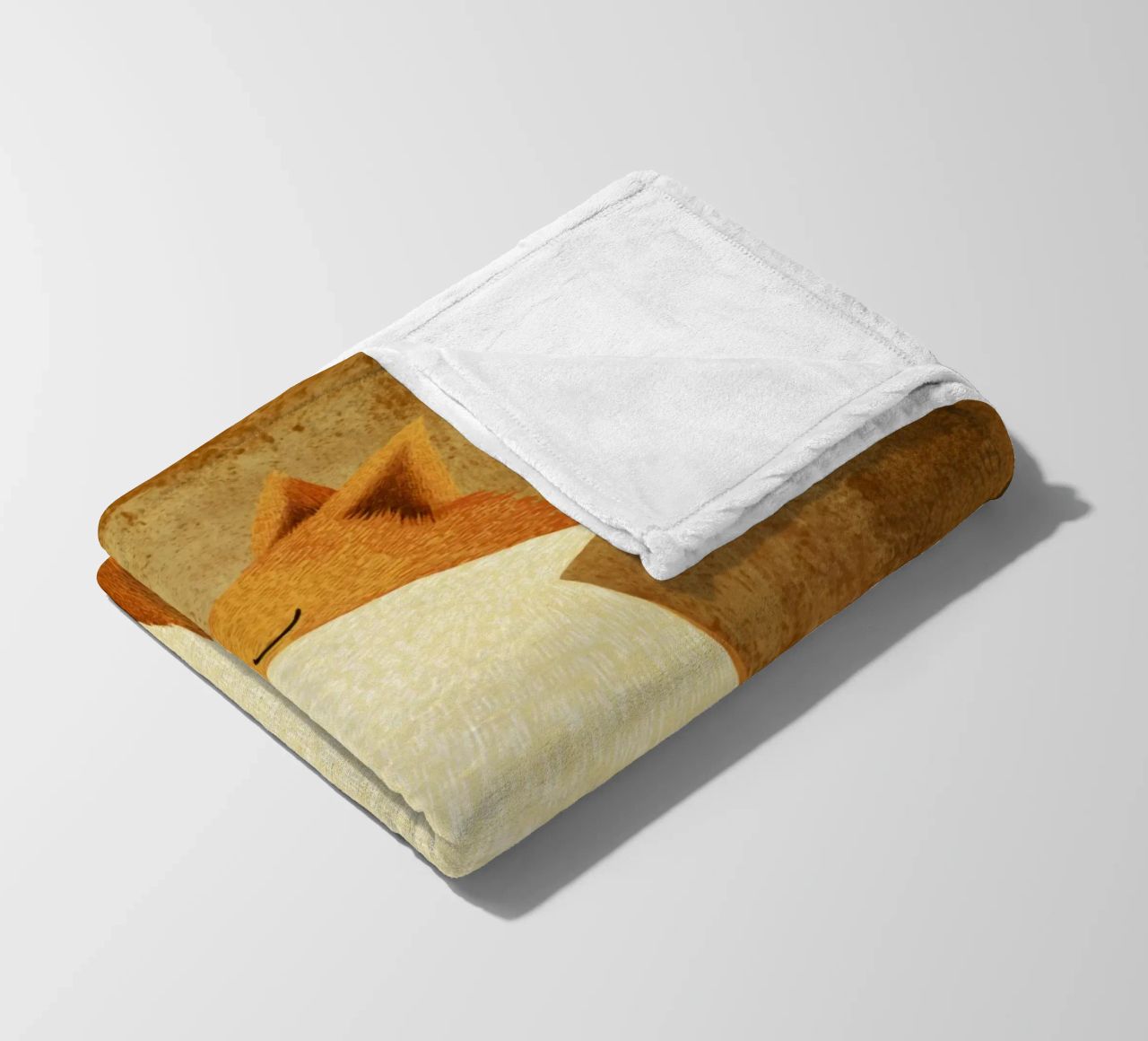 Volpe timida della foresta con bagliore di bronzo - Stile ingenuo da racconto popolare coperta in pile da Modern Muse