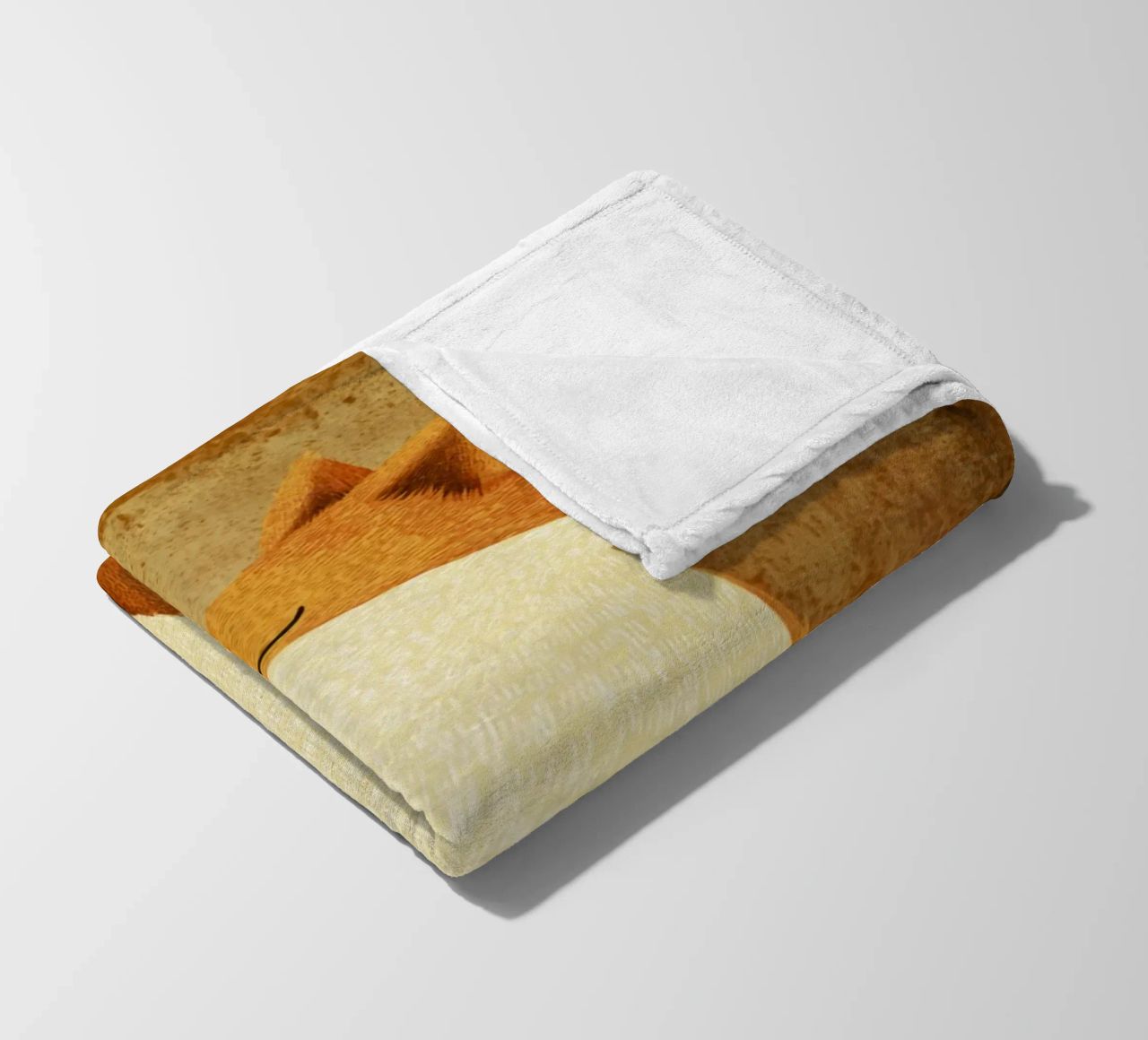 Volpe timida della foresta con bagliore di bronzo - Stile ingenuo da racconto popolare coperta in pile da Modern Muse