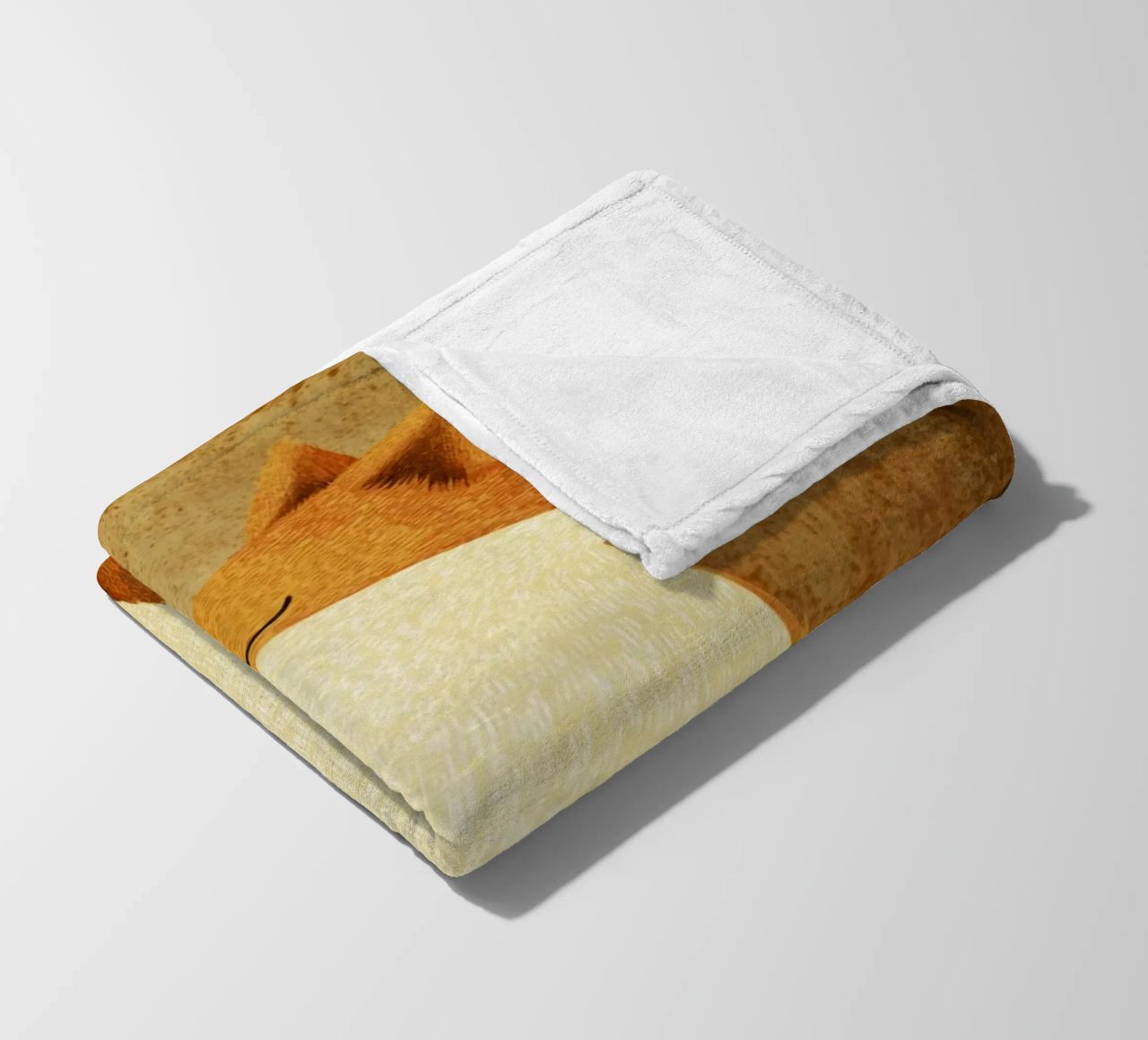 Volpe timida della foresta con bagliore di bronzo - Stile ingenuo da racconto popolare coperta in pile da Modern Muse