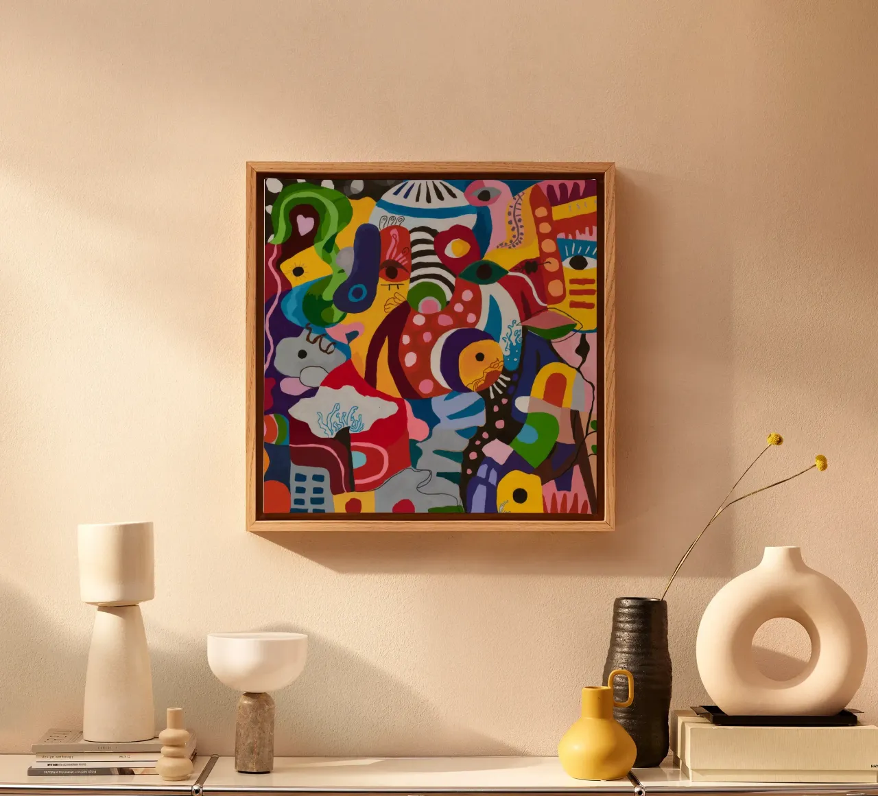 Grillig abstract wonderland canvas met Baklijst van Monarco Virtuoso