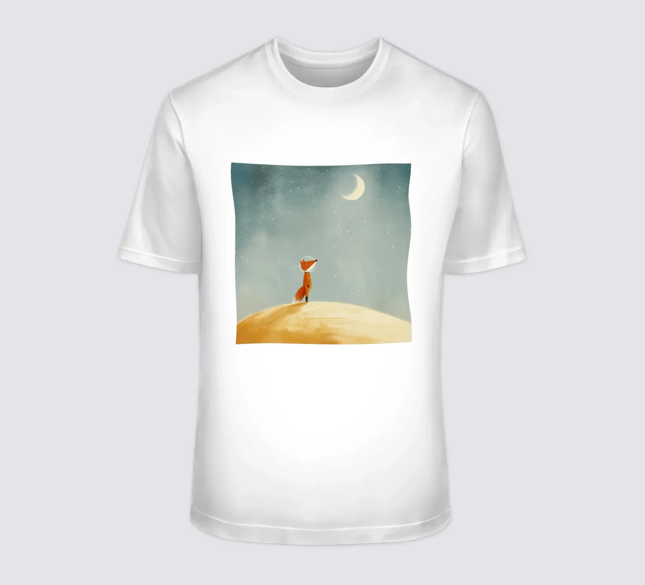Astronaut Fox Floating in Space – Cute Minimalist Art t-shirt by Modern Muse