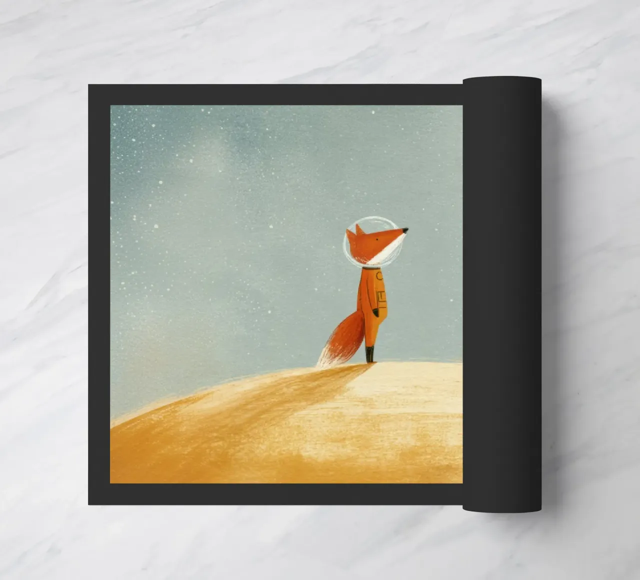 Astronaut Fox Floating in Space – Cute Minimalist Art doormat by Modern Muse