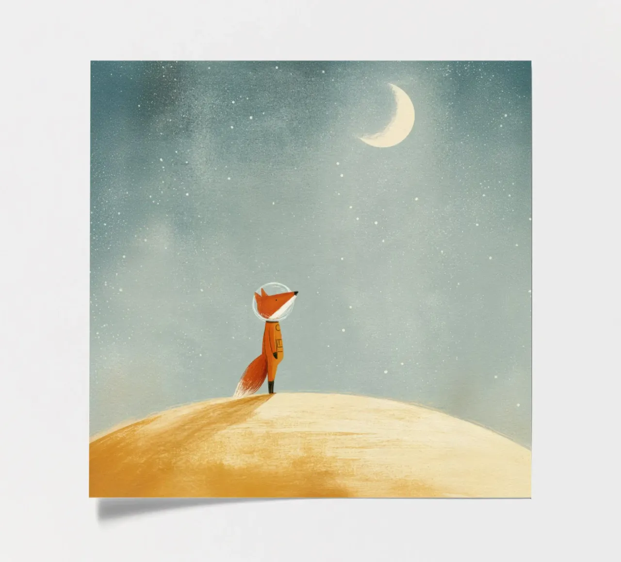 Astronaut Fox Floating in Space – Cute Minimalist Art sticker sheet by Modern Muse