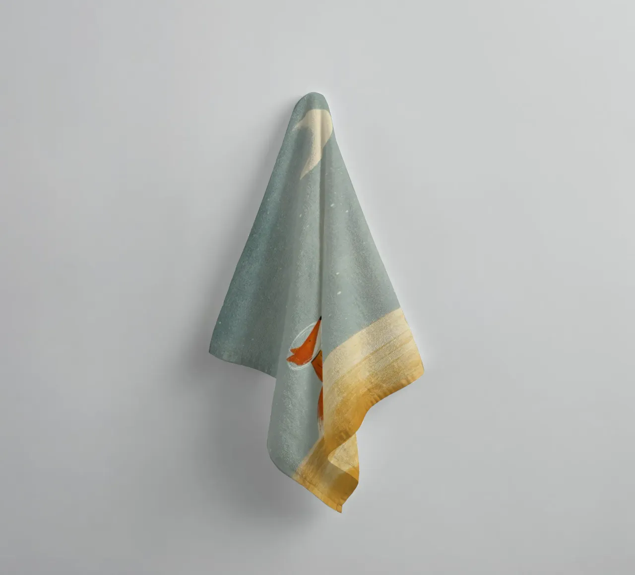 Astronaut Fox Floating in Space – Cute Minimalist Art towel by Modern Muse