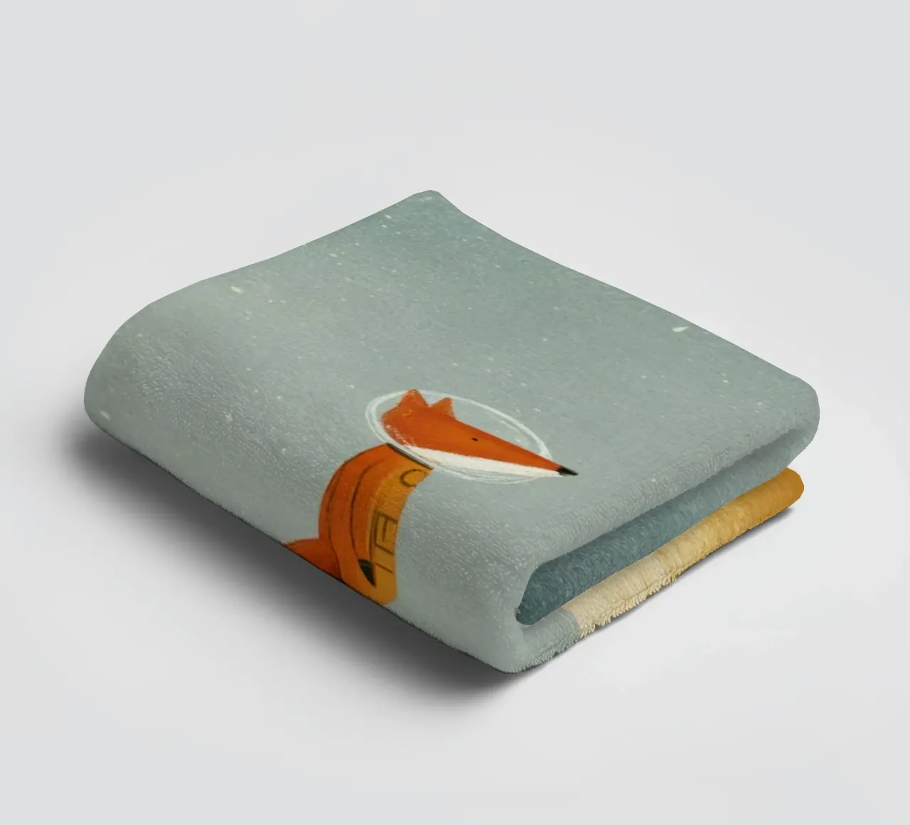 Astronaut Fox Floating in Space – Cute Minimalist Art towel by Modern Muse