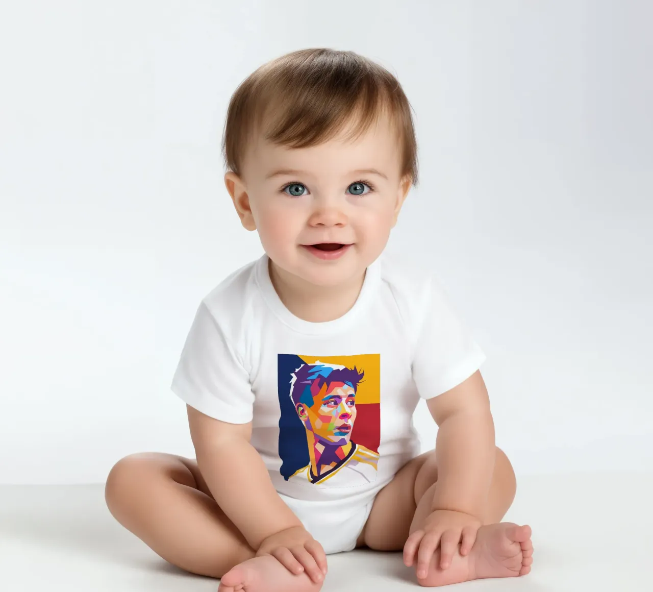 Arda Guller pop art portrait short-sleeve baby romper by Hantamrata