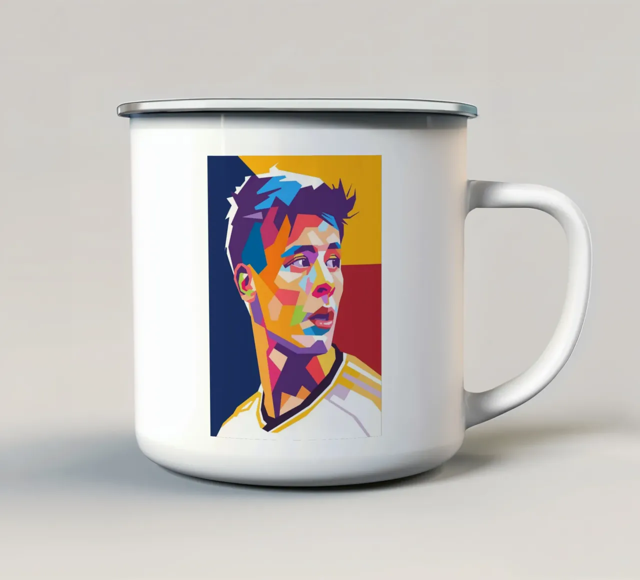 Arda Guller ritratto pop art tazza in smalto da Hantamrata