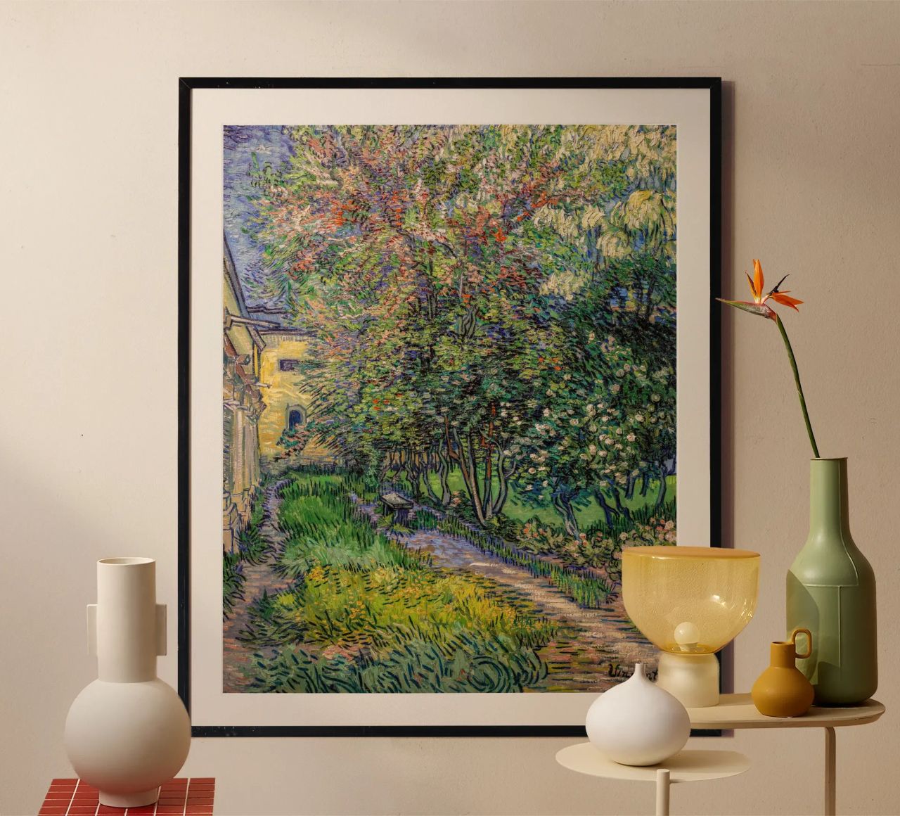 van Gogh, Le jardin de l'asile de Saint-Rémy poster de Carinaprint
