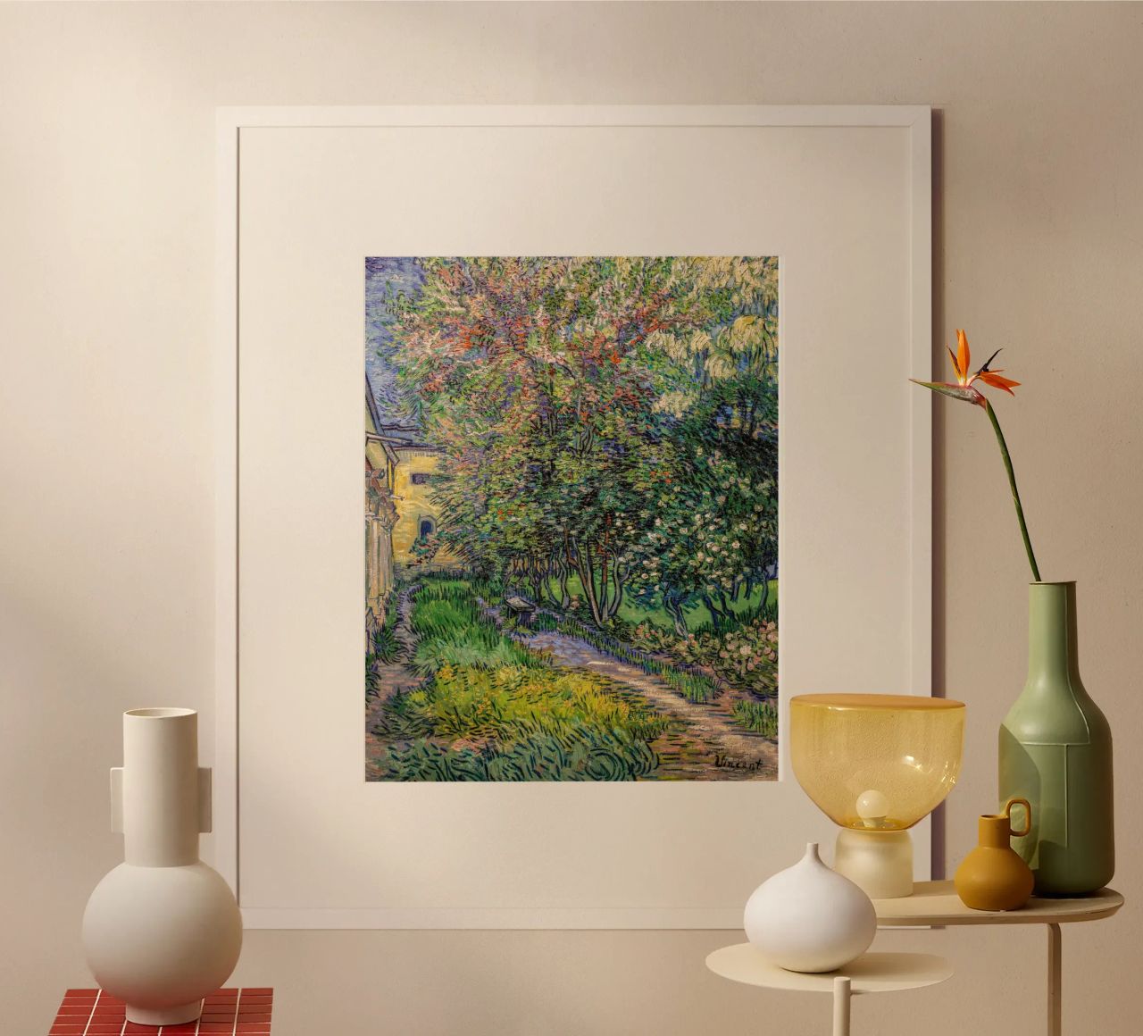 van Gogh, Le jardin de l'asile de Saint-Rémy poster de Carinaprint