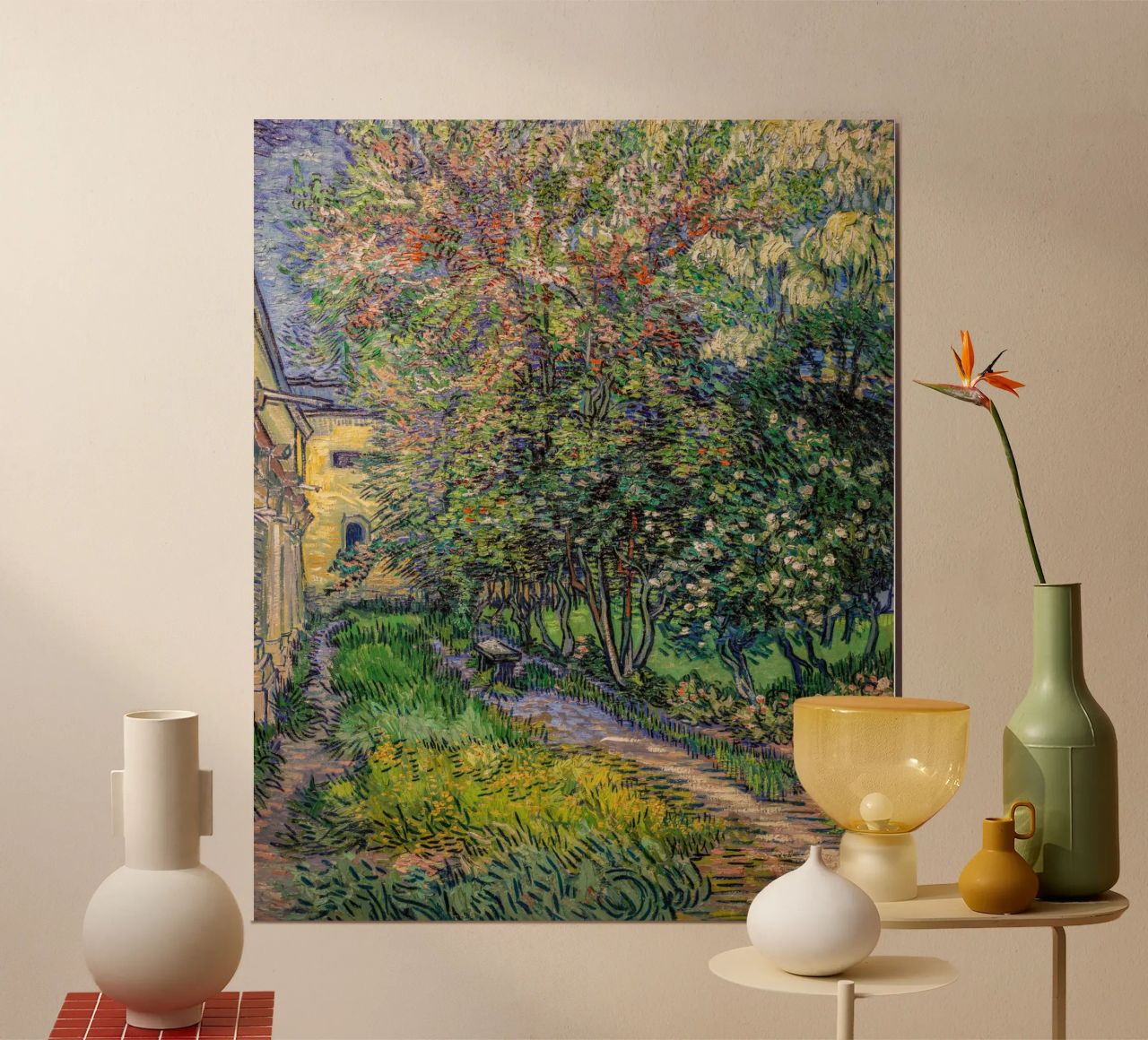 van Gogh, Le jardin de l'asile de Saint-Rémy poster de Carinaprint