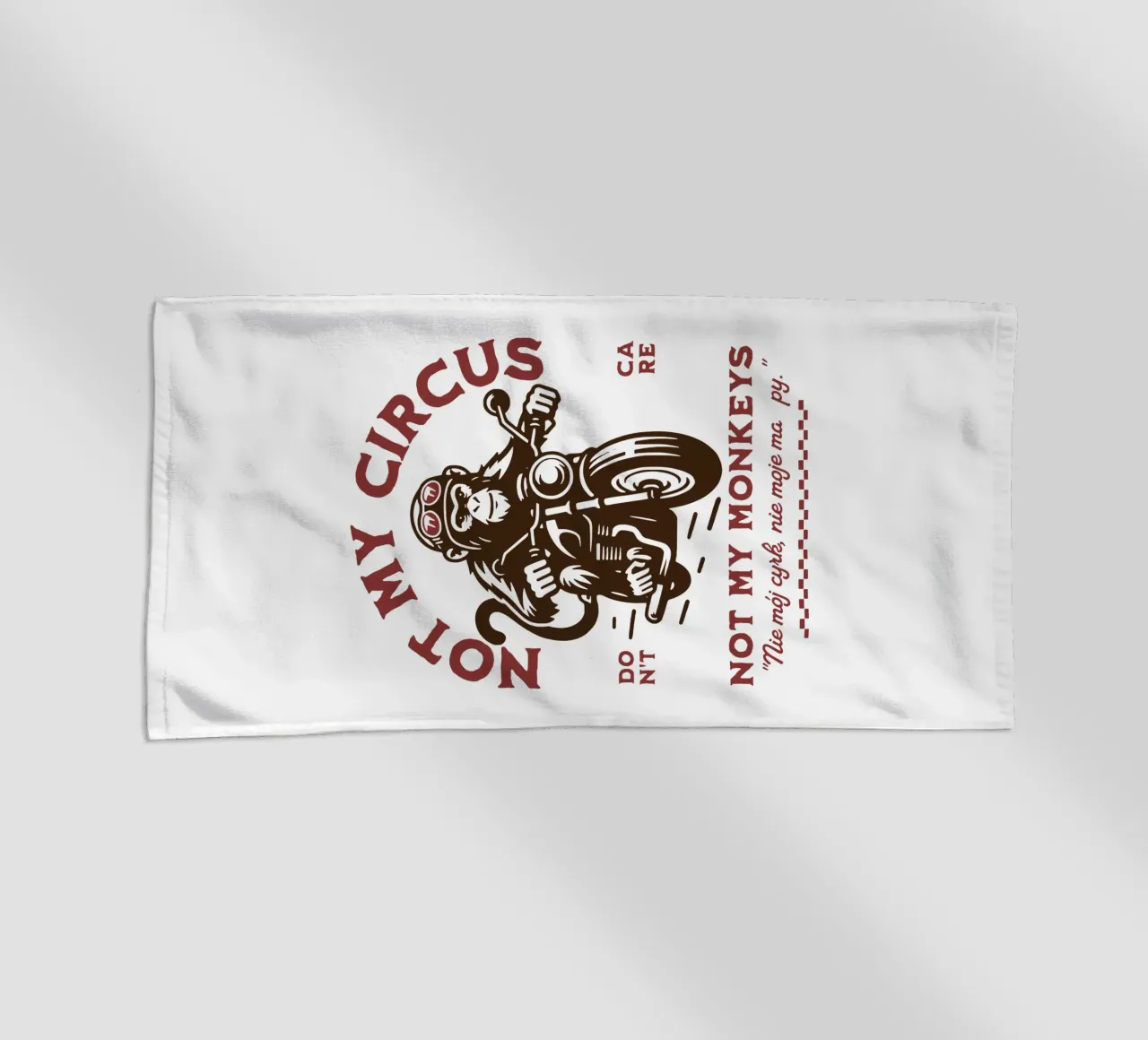 Not My Circus, Not My Monkeys beach towel by Gunawan Rb