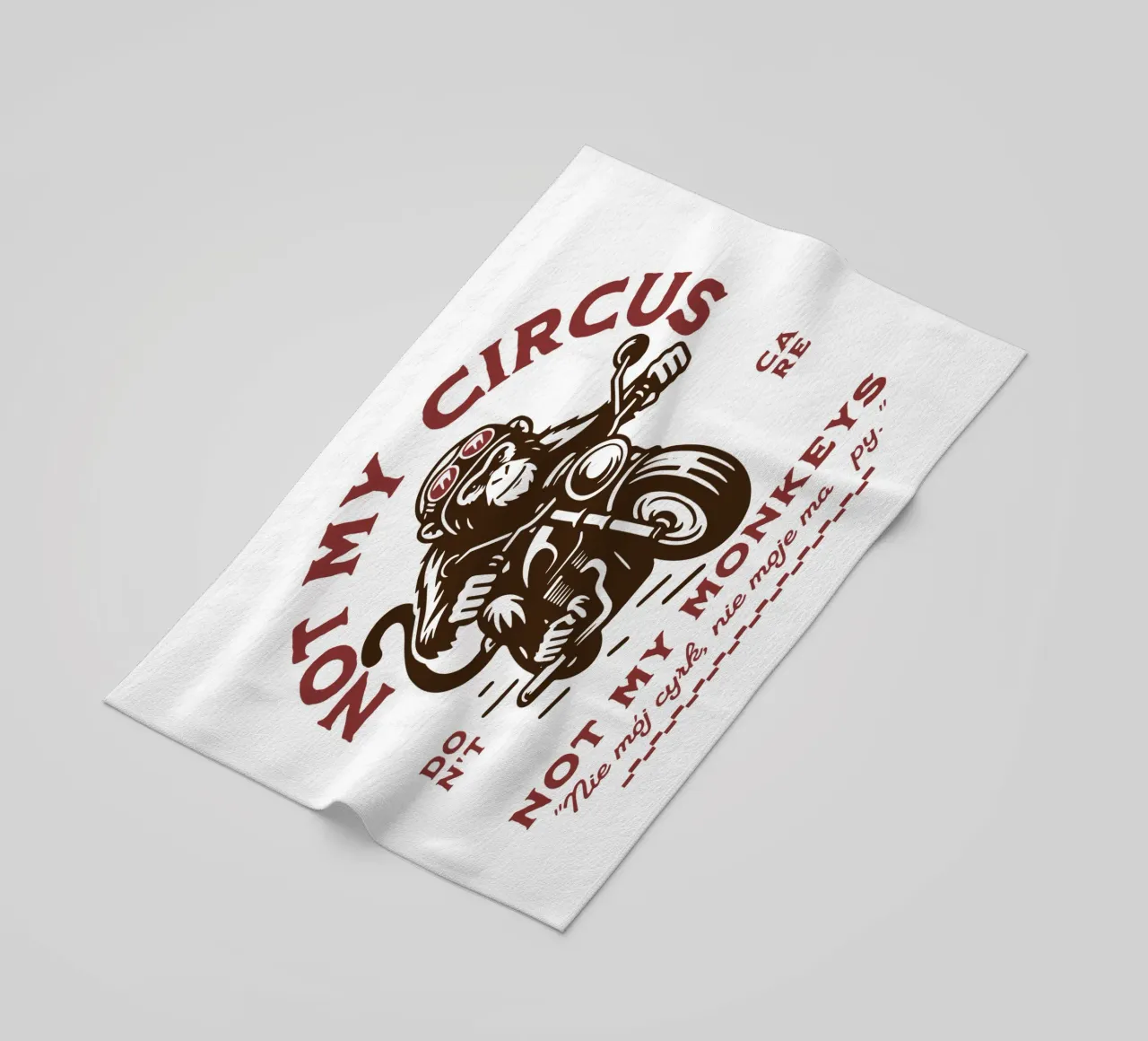 Not My Circus, Not My Monkeys beach towel by Gunawan Rb