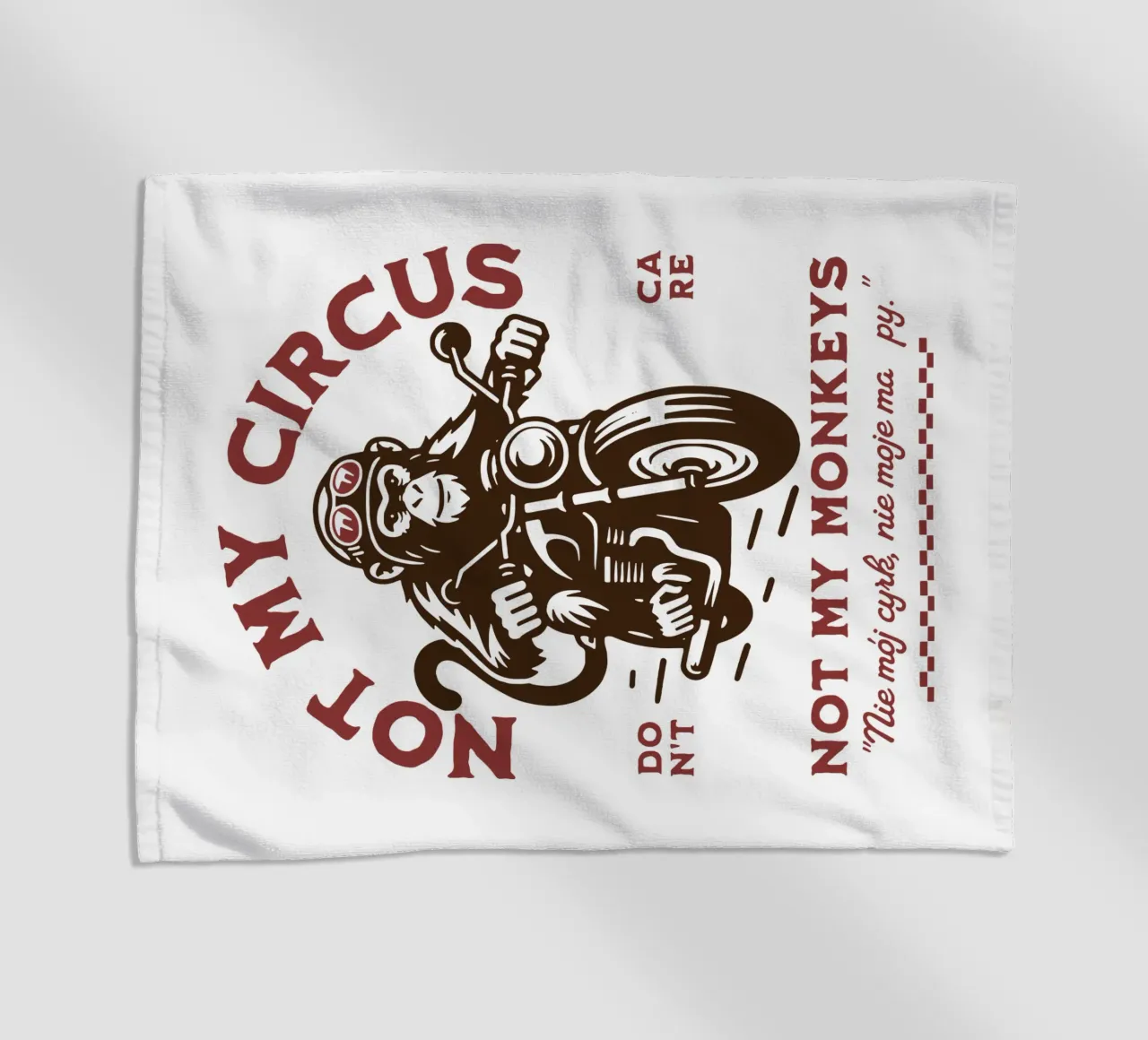 Not My Circus, Not My Monkeys beach towel by Gunawan Rb