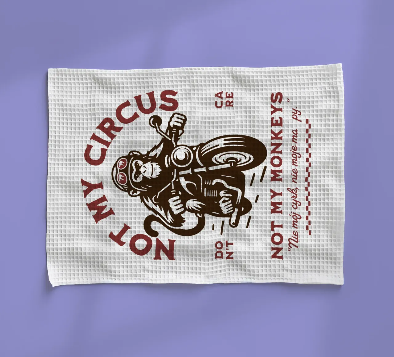 Not My Circus, Not My Monkeys tea towel by Gunawan Rb