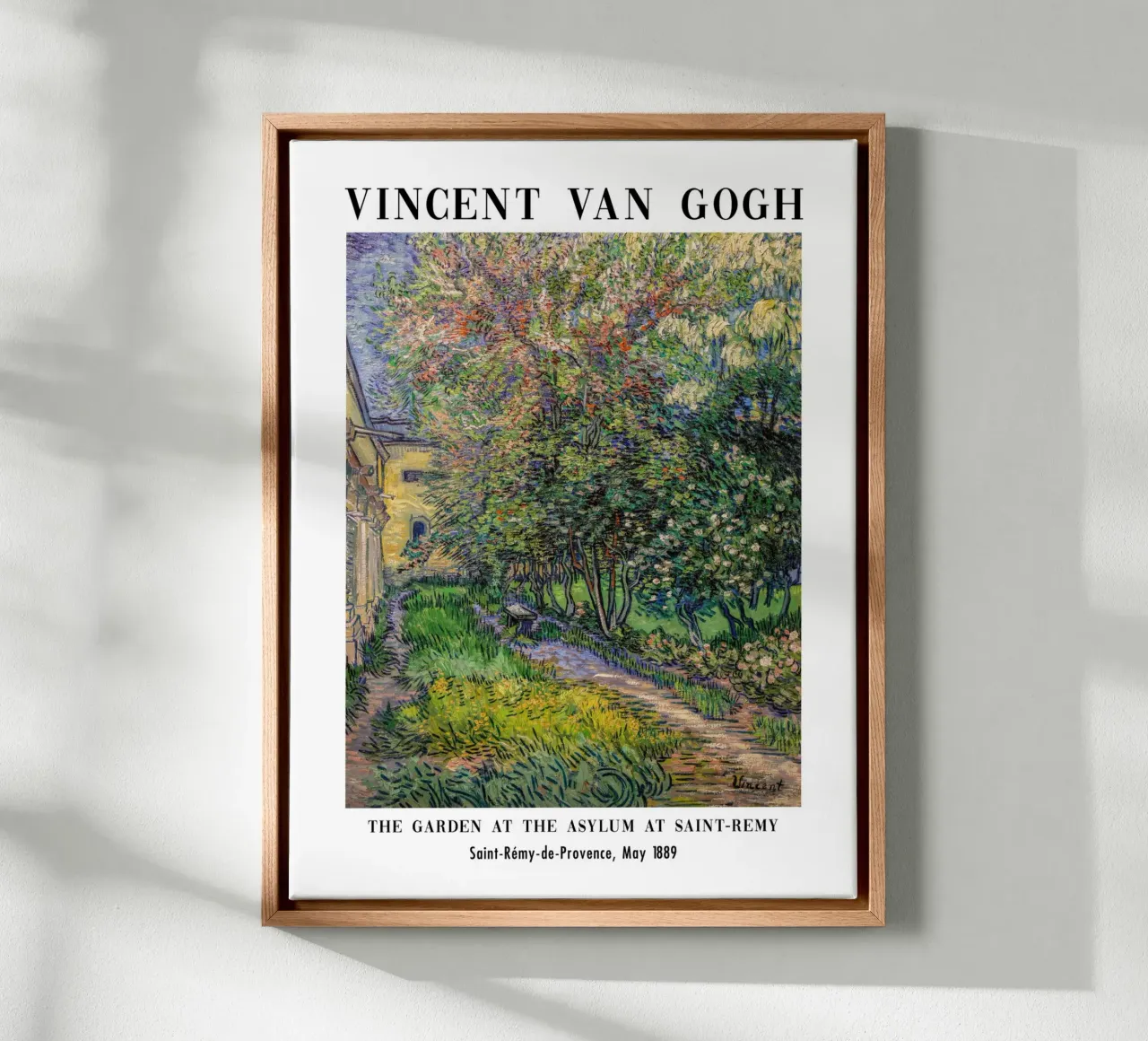 van Gogh, Garden of the asylum of Saint-Rémy canvas with Floater frame by Carinaprint