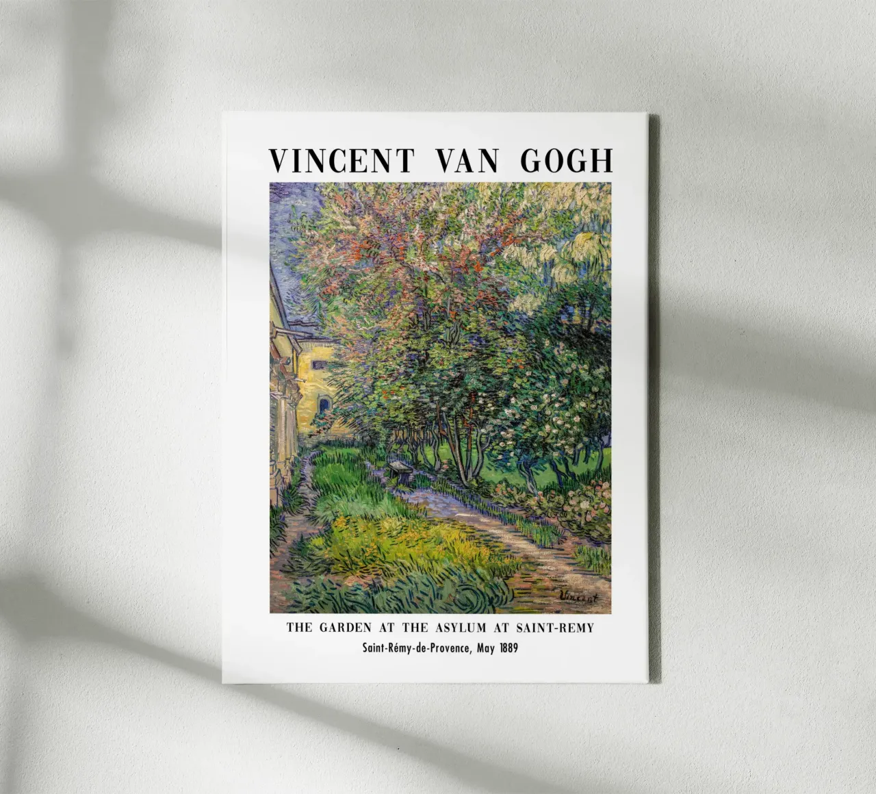 van Gogh, Garden of the asylum of Saint-Rémy canvas with Floater frame by Carinaprint