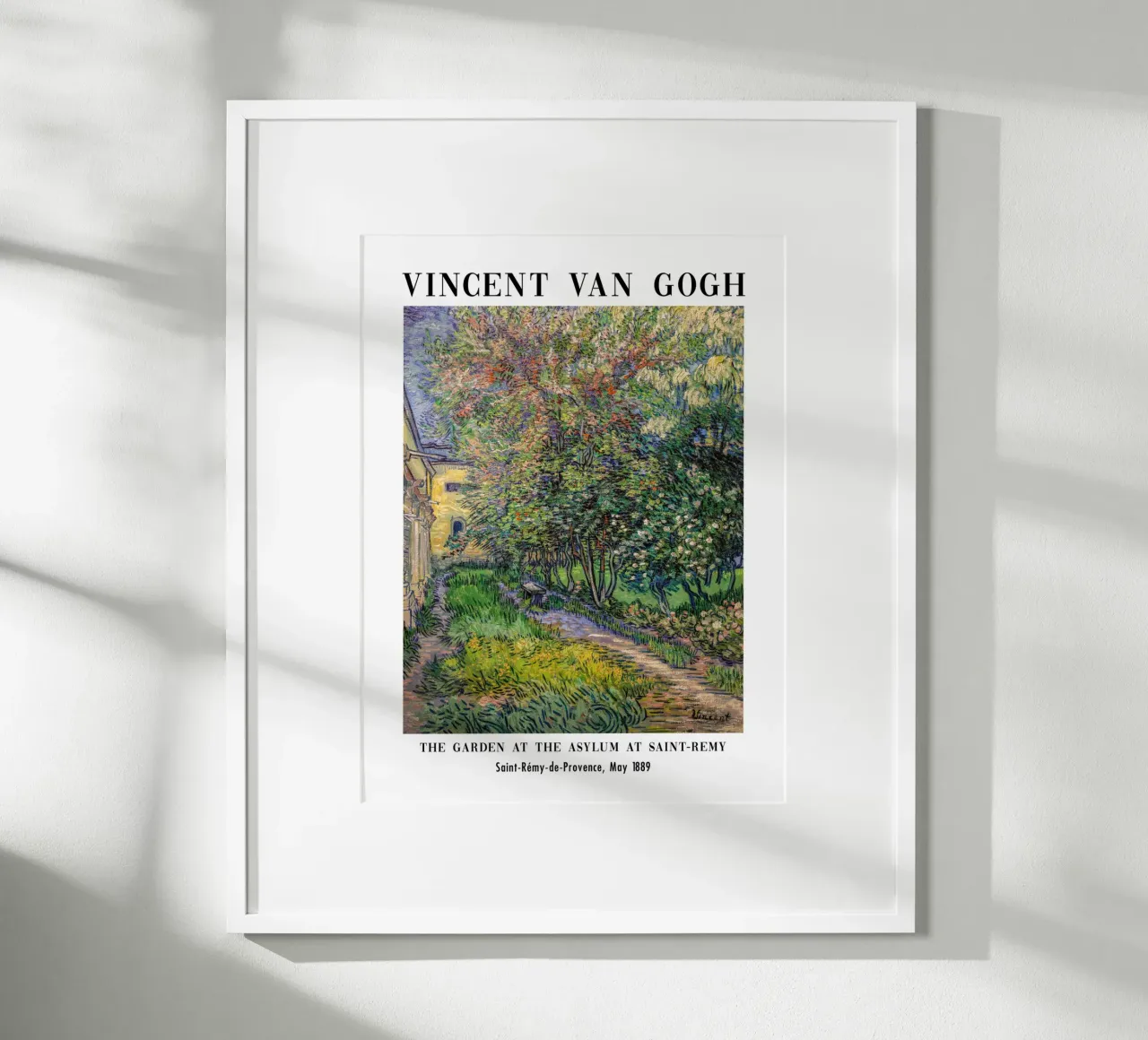 van Gogh, Giardino del manicomio di Saint-Rémy poster con telaio in alluminio da Carinaprint