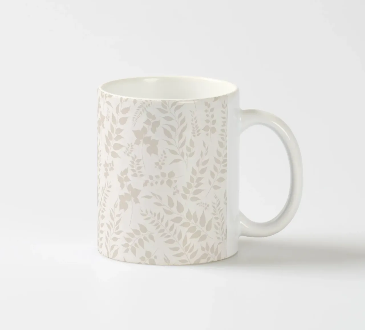Greenery Botanische print Taupe bladeren keramische mok van SilverPegasus