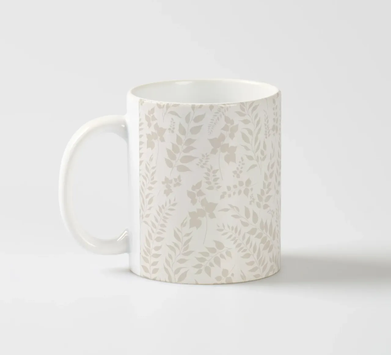 Greenery Botanische print Taupe bladeren keramische mok van SilverPegasus